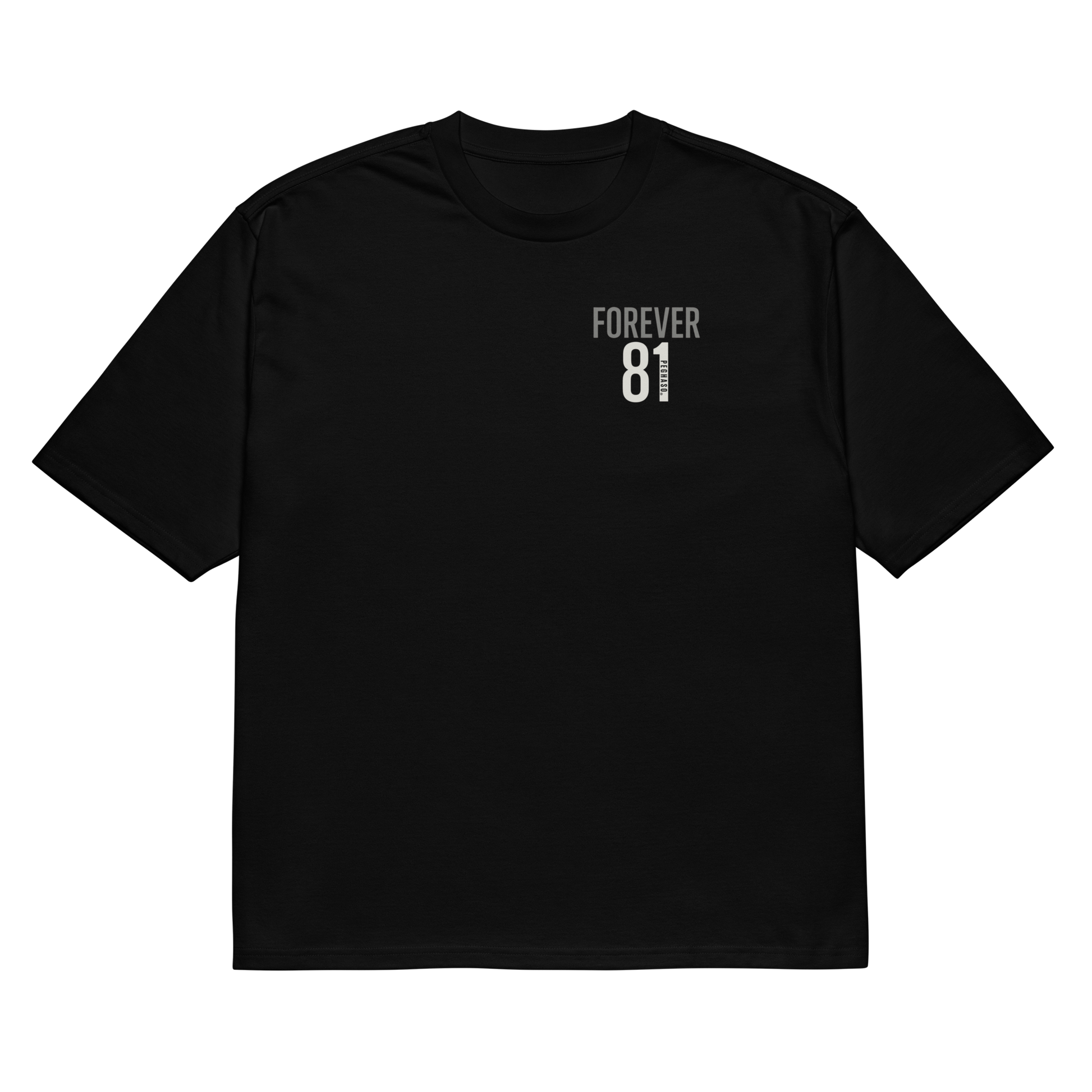 Camiseta holgada unisex negra estilo oversize "FOREVER 81"