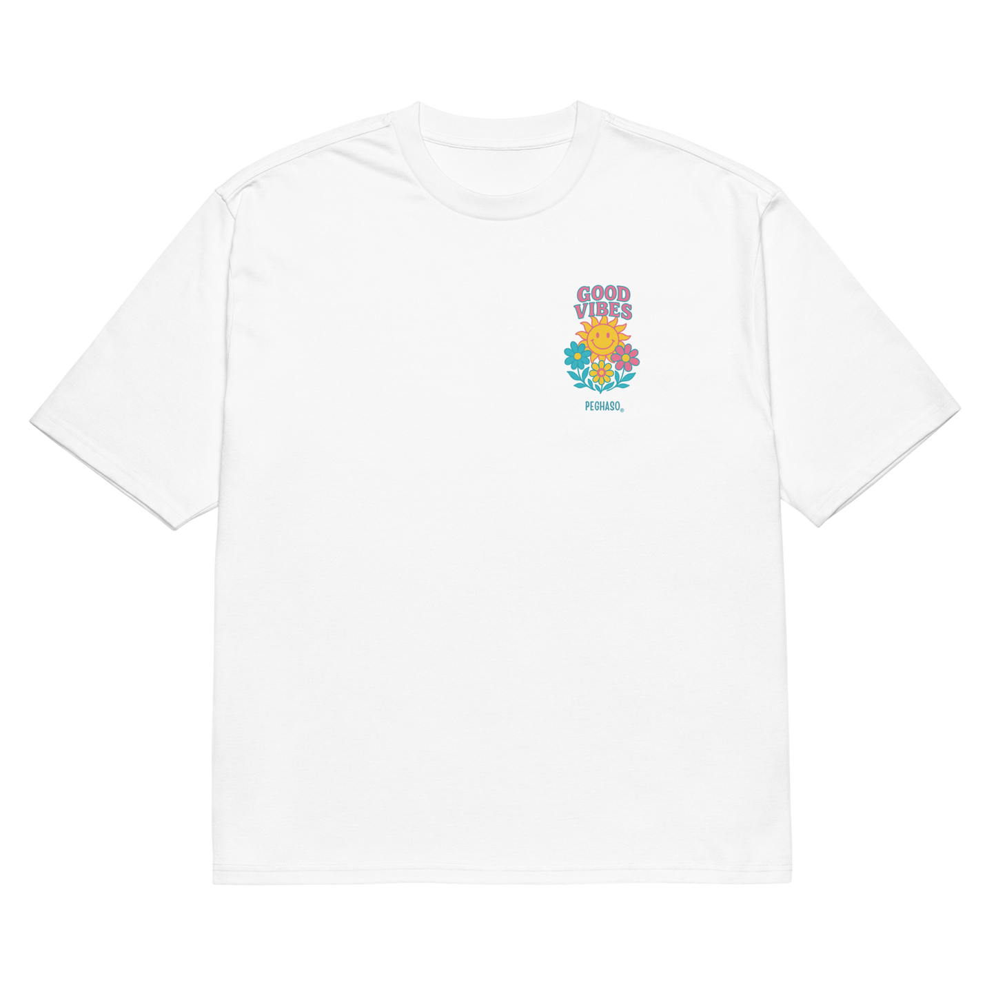 Camiseta Good Vibes. Camiseta Oversize Unisex - Algodón Orgánico Verano | PEGHASO®