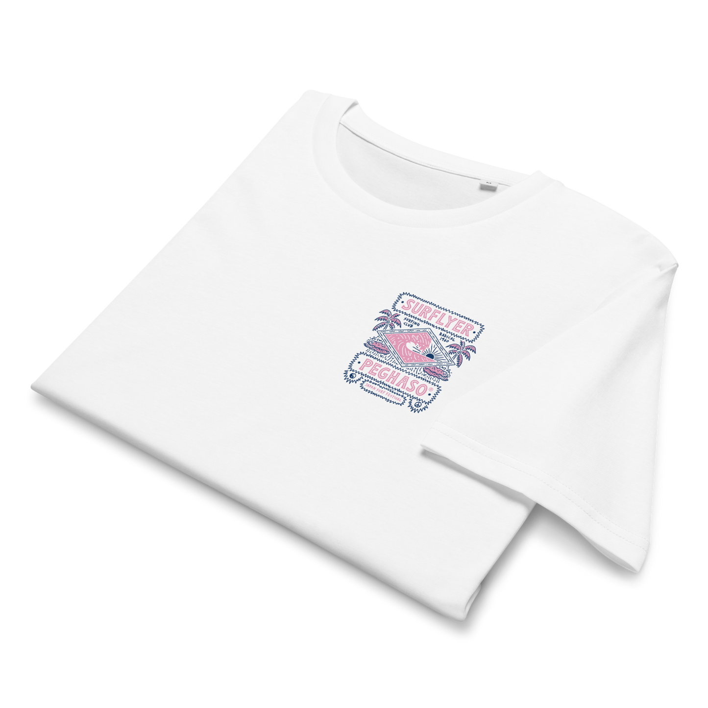 Camiseta-blanca-surf-peghaso-detalle-logo-pecho-algodon-organico.