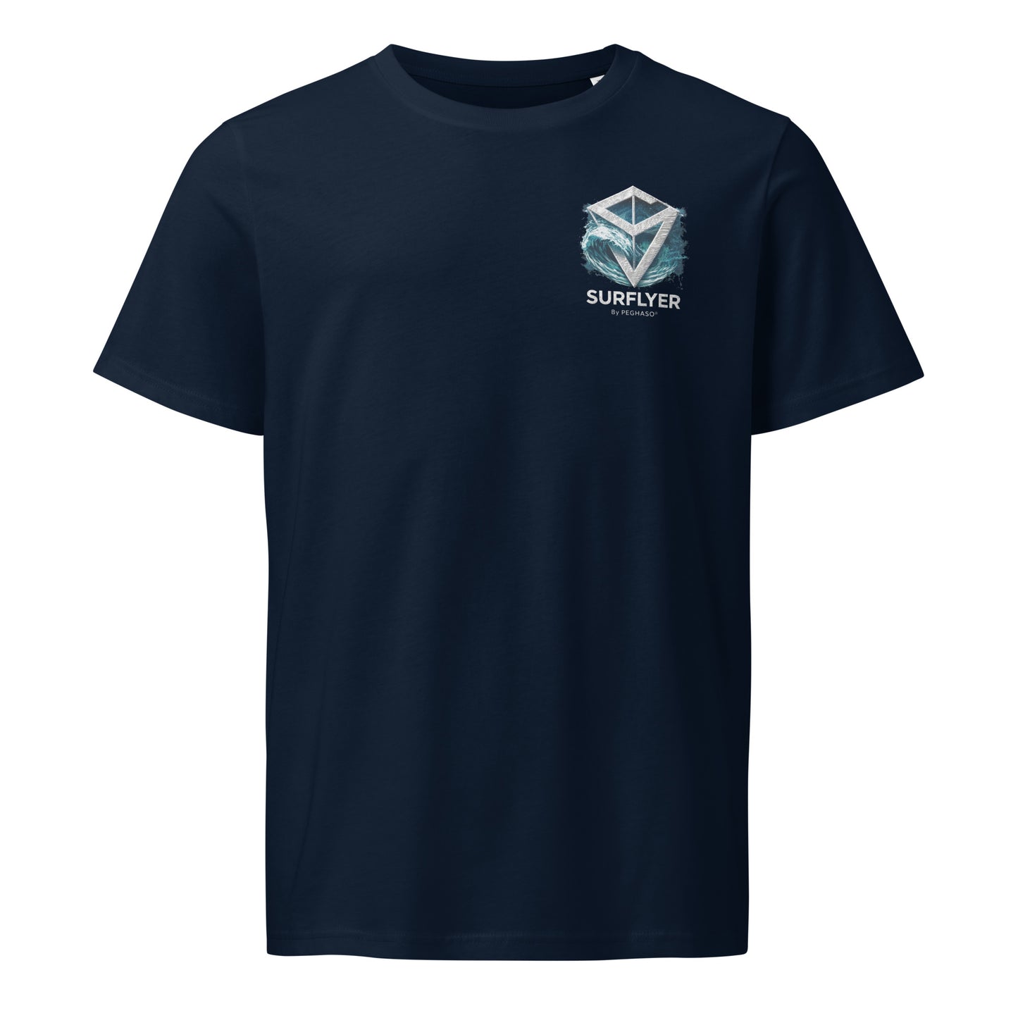minimalist-blUE-surf-tee-front-logo-premium-streetwear-high-neck-peghaso