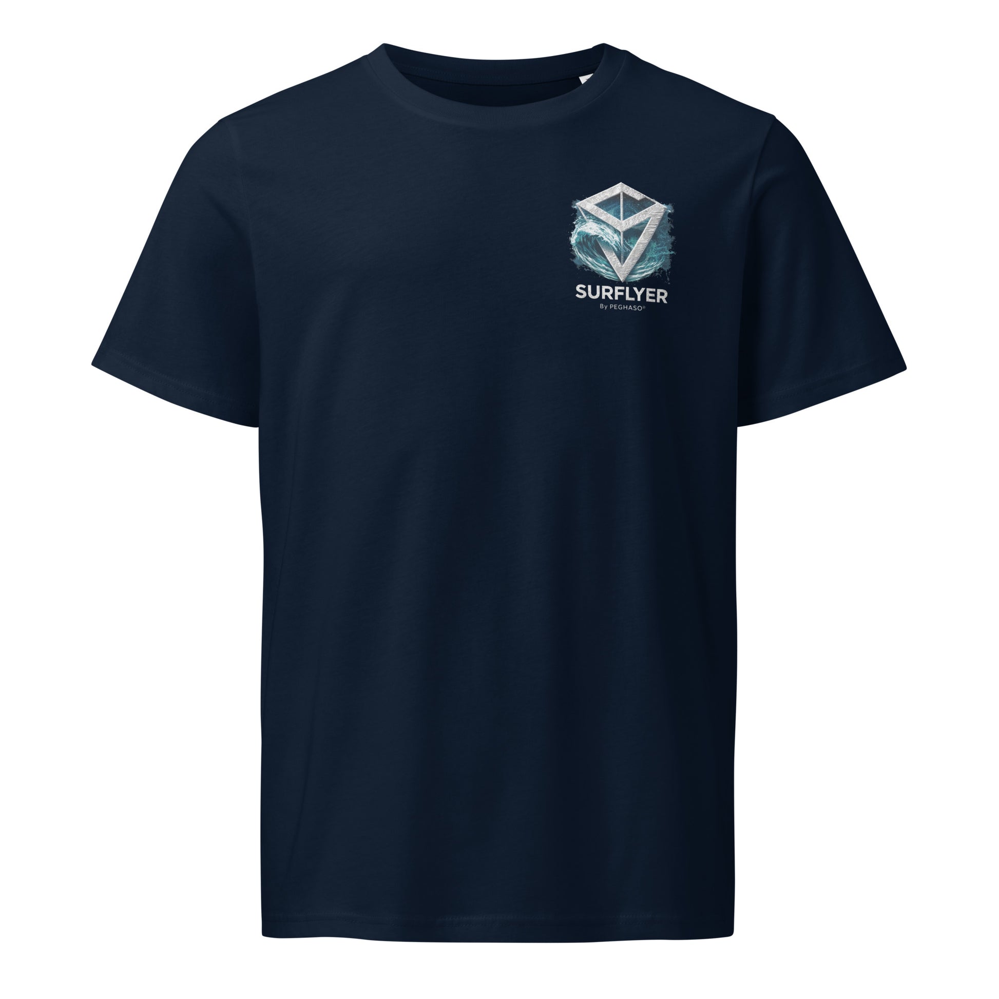 minimalist-blUE-surf-tee-front-logo-premium-streetwear-high-neck-peghaso