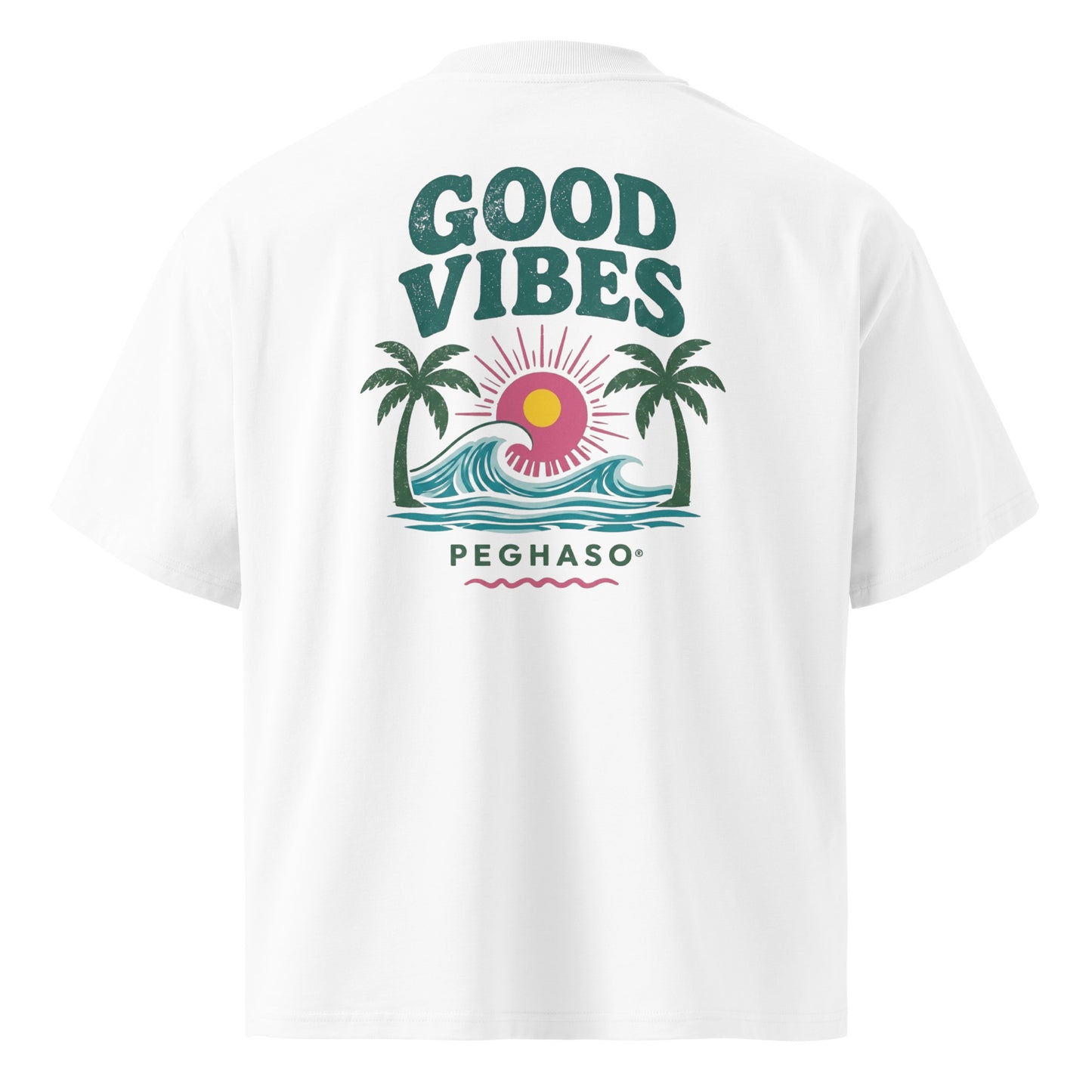 Camiseta oversize unisex verano estilo streetwear con diseño surf