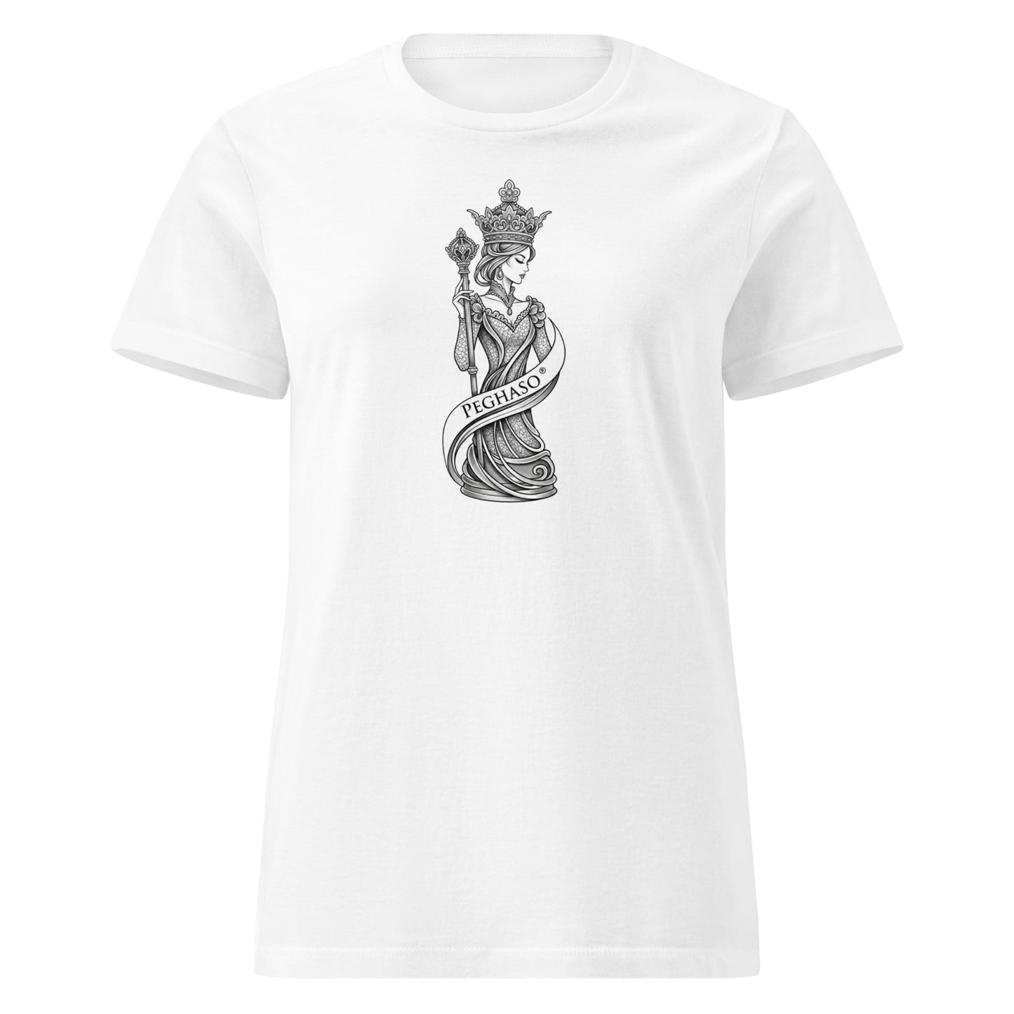 Camiseta de mujer blanca de lujo diseño exclusivo PEGHASO