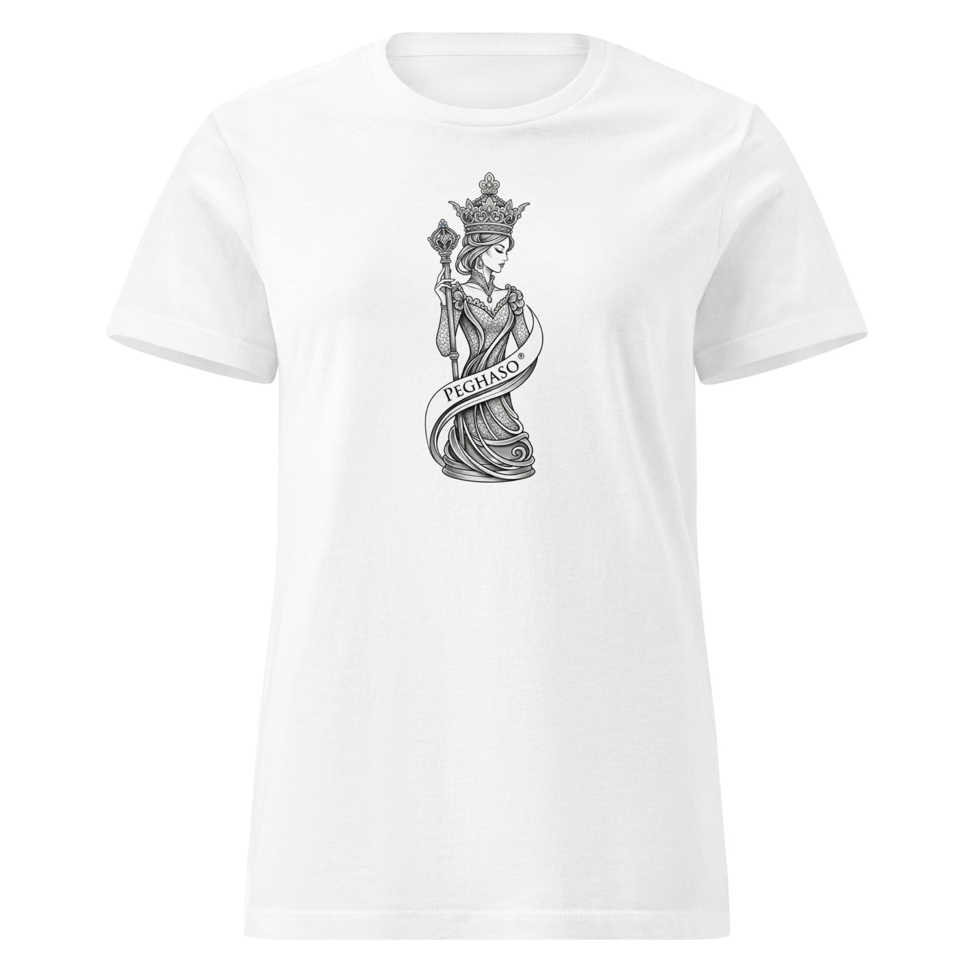 Camiseta de mujer blanca de lujo diseño exclusivo PEGHASO