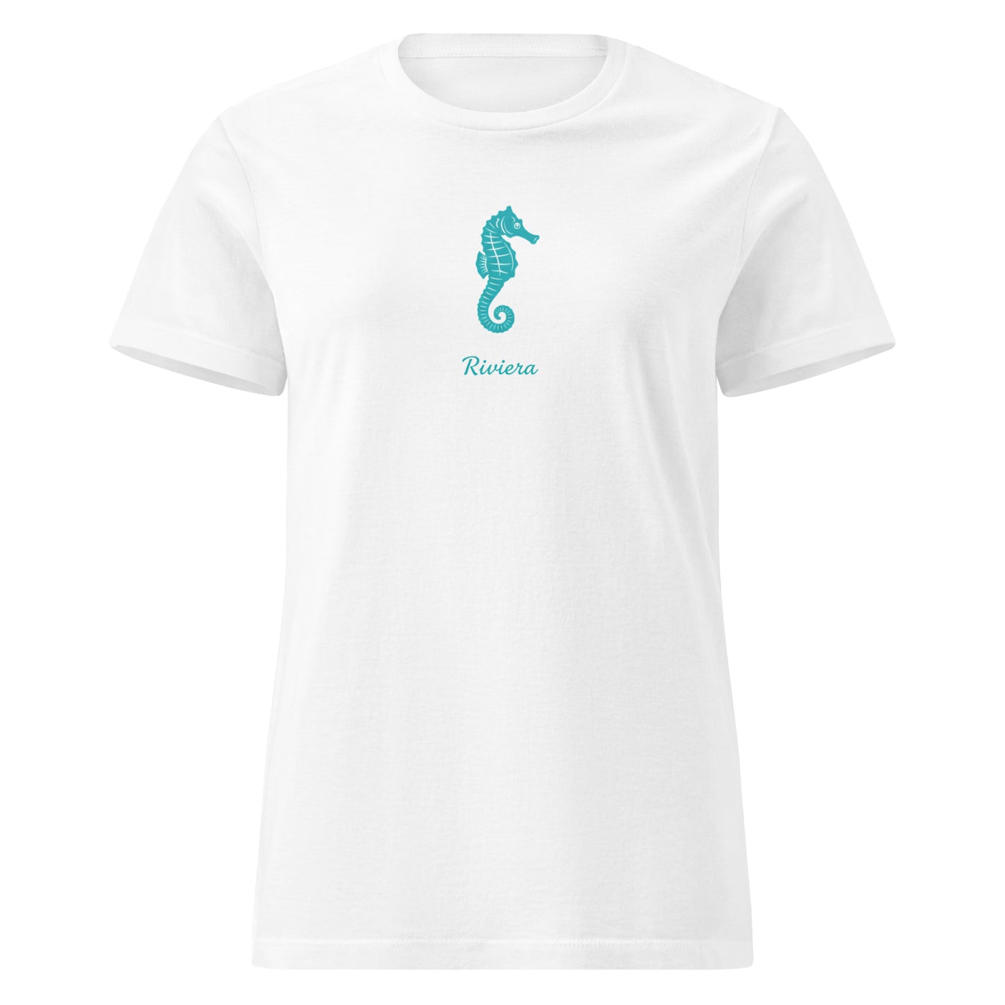 Camiseta de verano mujer blanca algodon alta calidad caballito de mar