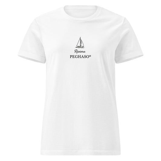 Camiseta elegante de vestir mujer blanca algodon diseño velero