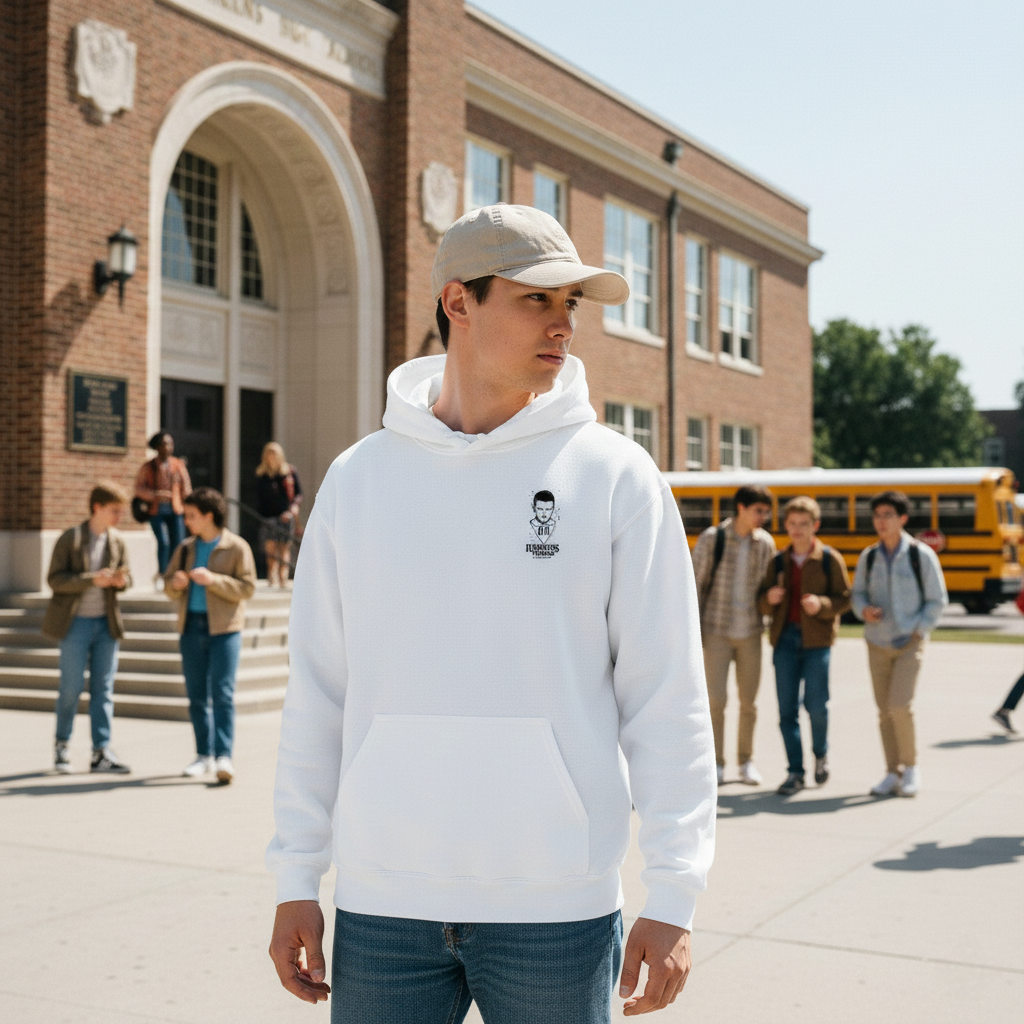 Sudadera con capucha blanca 011 de Once Stranger Things colección Hawkins Things PEGHASO