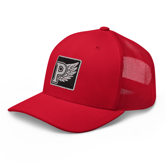 Gorra snapback negra estilo americano con bordado blanco de alas PEGHASO