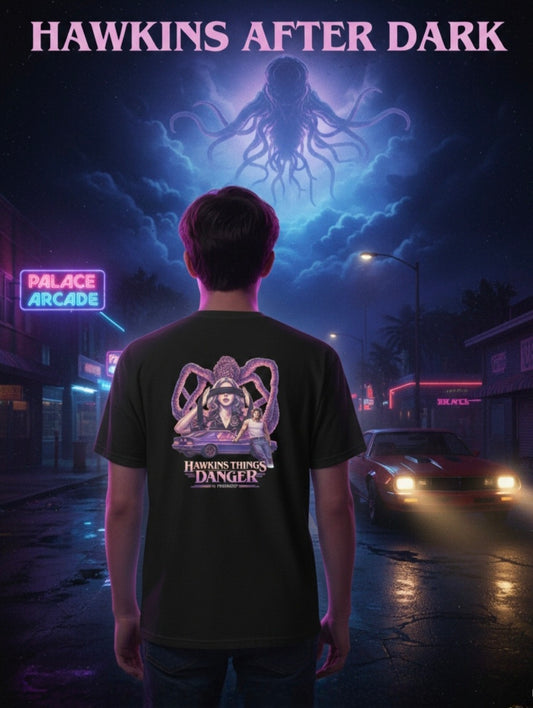 Camiseta Eleven "011" y Billy Hargrove. Colección Hawkins Things: Danger Edition - PEGHASO
