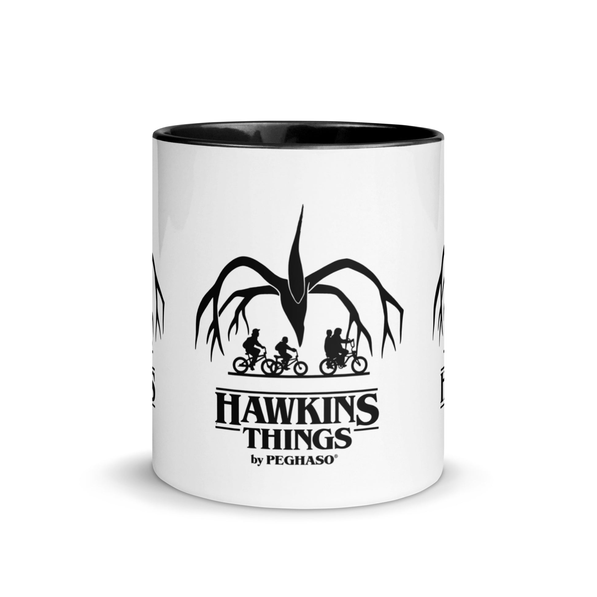 taza negra Hawkins Things Azotamentes full print