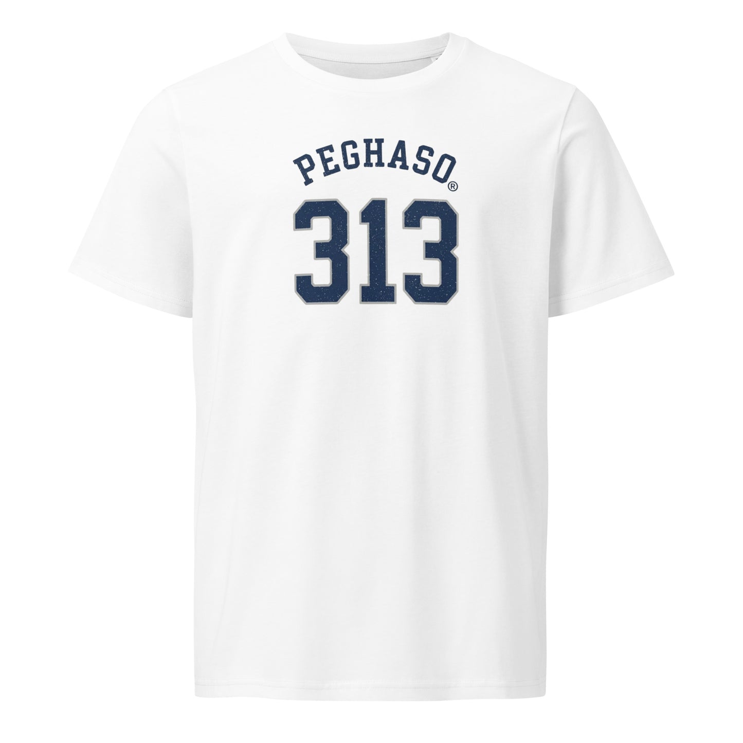 Camiseta Basic Premium 313 PEGHASO Blanca - Vista Frontal