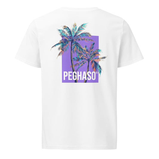 camiseta california blanca palmeras atras peghaso