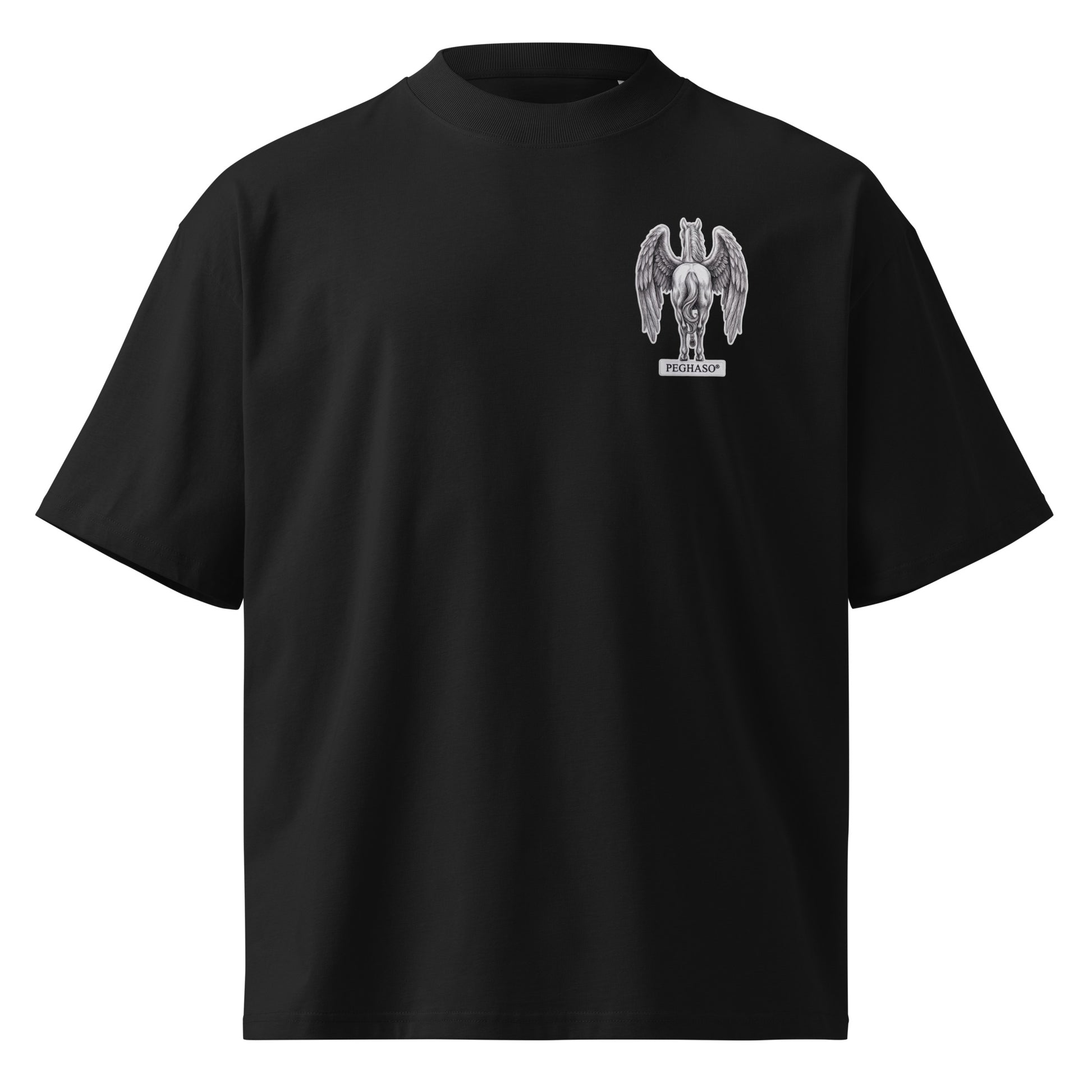 camiseta-heavyweight-negra-cuello-alto-streetwear-alta-gama-peghaso