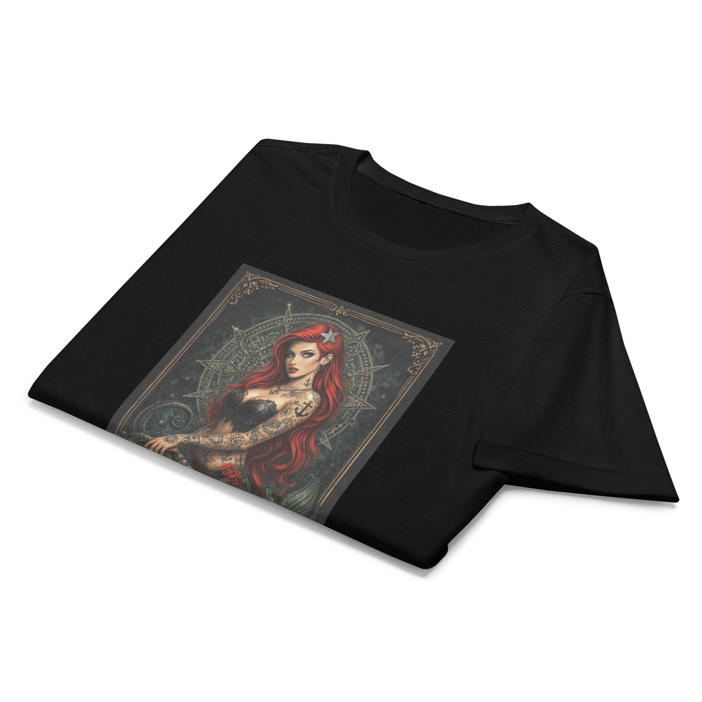 Camiseta mujer Ariel La Sirenita tatuada y rebelde.