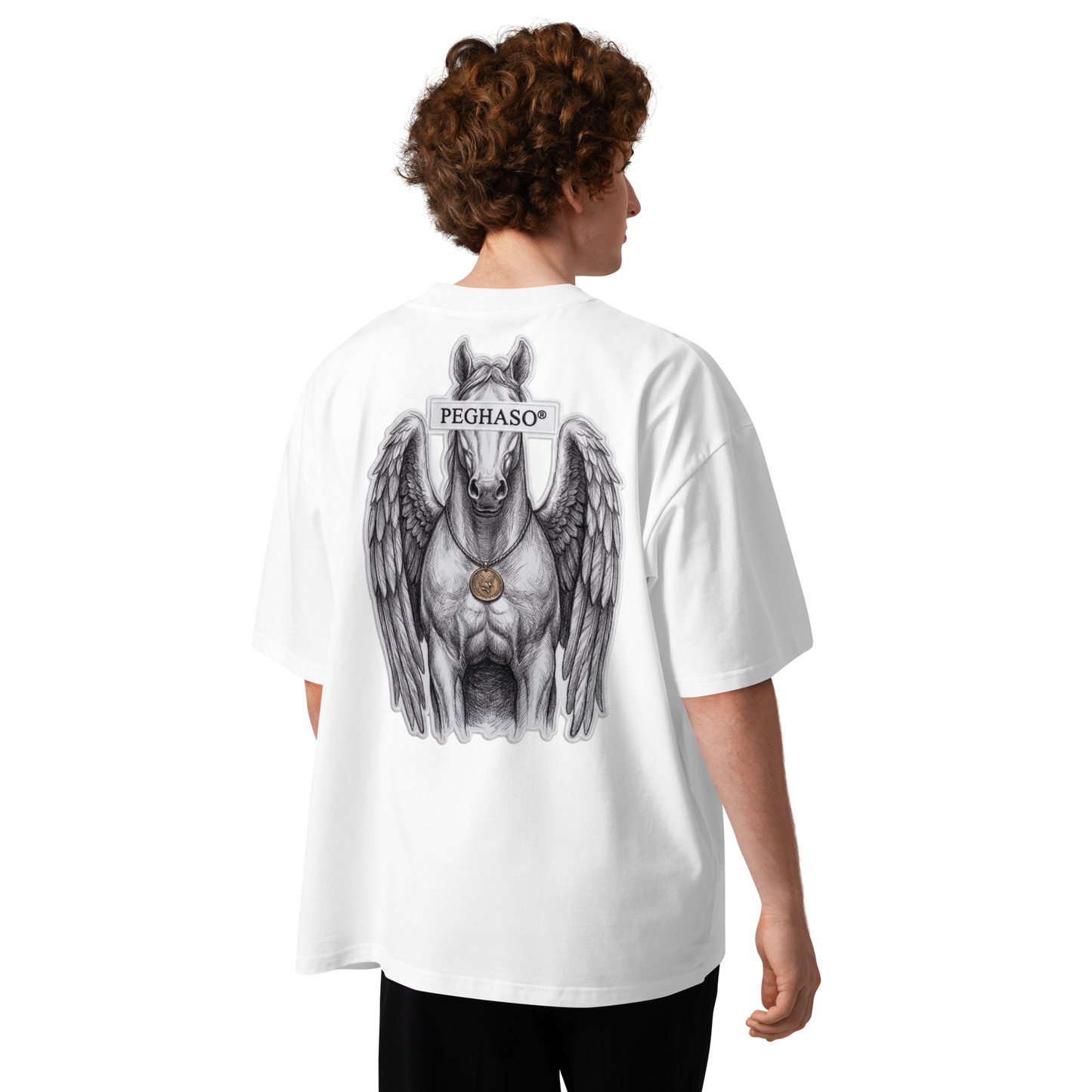 camiseta-oversize-blanca-lujo-algodon-organico-pegaso-mythic-edition