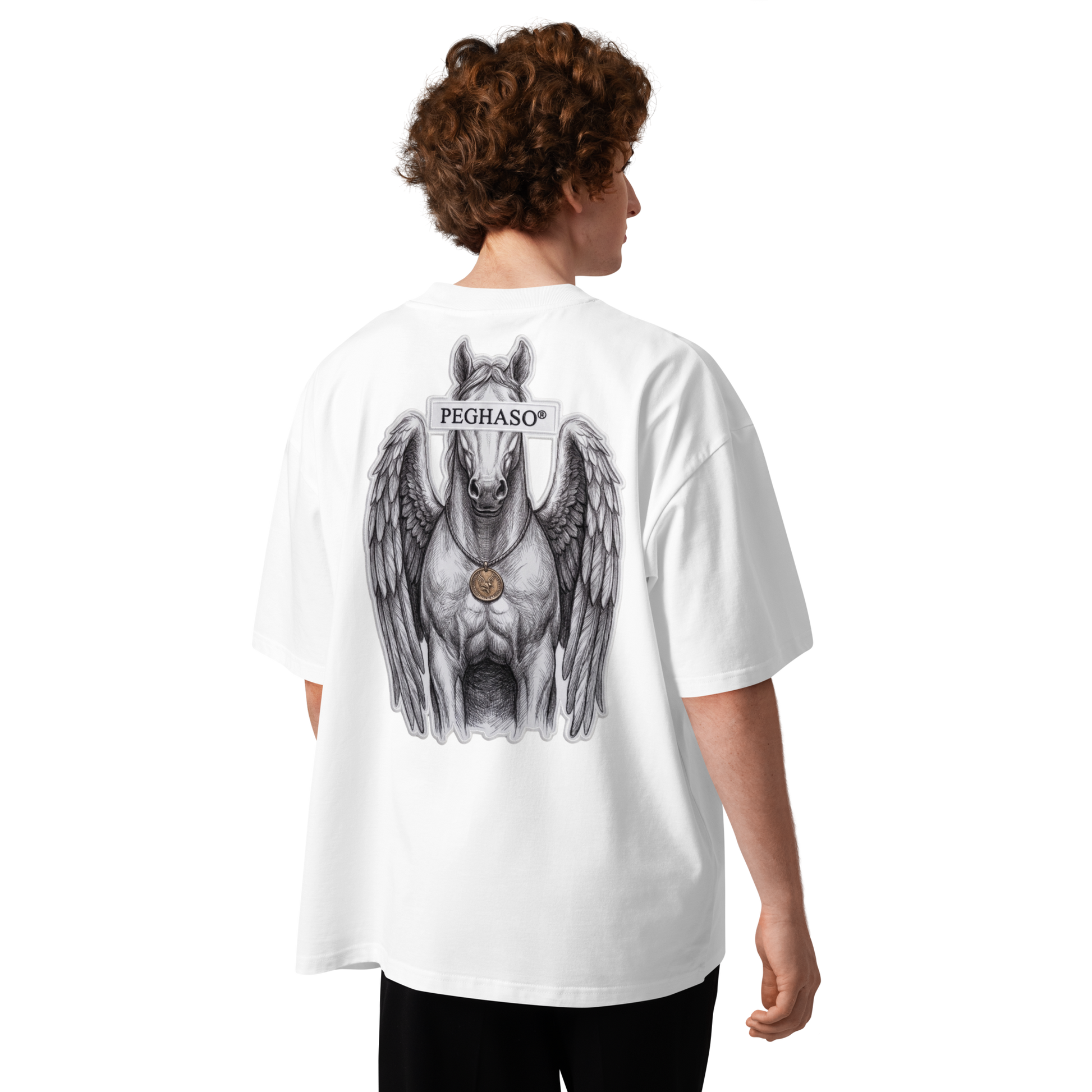 camiseta-oversize-blanca-lujo-algodon-organico-pegaso-mythic-edition