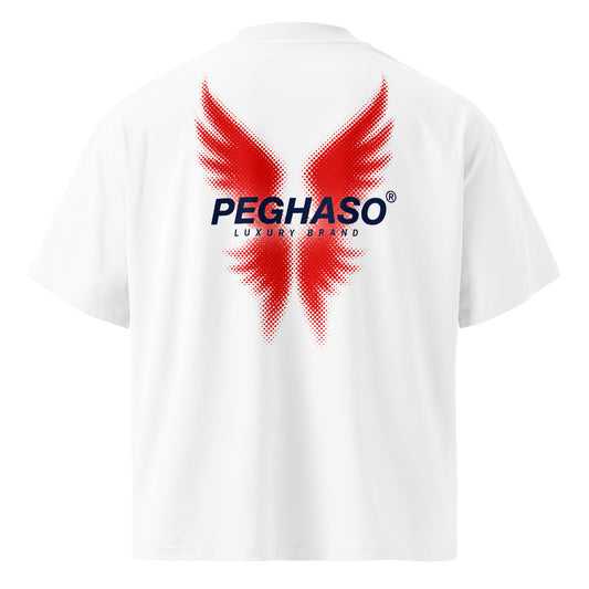 camiseta oversiz blanca Lujo project 6 espalda peghaso