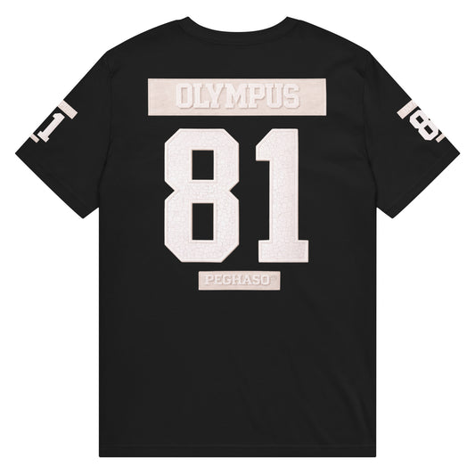 Camiseta negra Olympus 81 estilo Super Bowl 2026 moda urbana Peghaso