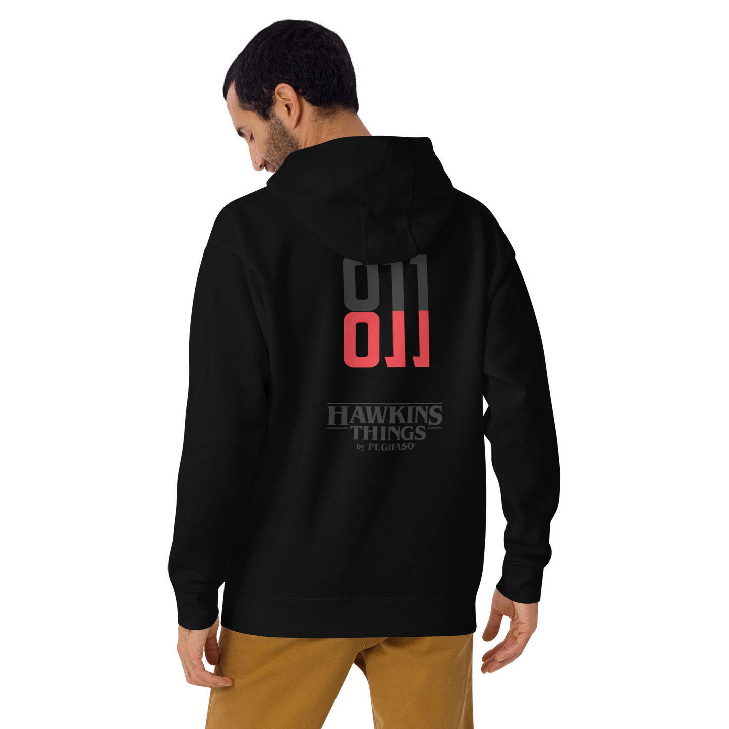 Sudadera Hoodie 011 Black & Red - Edición Once Colección PEGHASO