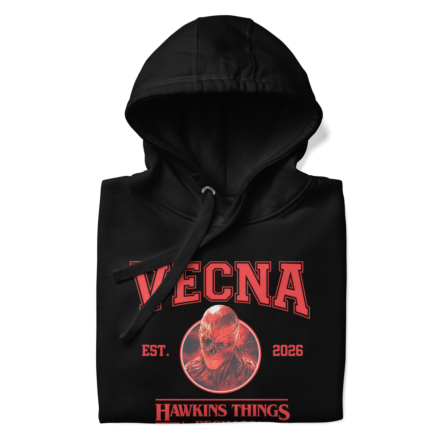 Capucha reforzada de alta calidad de la hoodie Vecna premium.