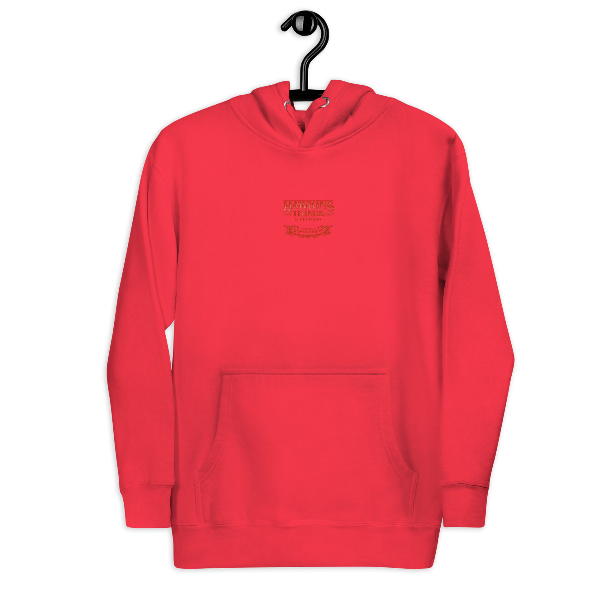 Sudadera roja premium con diseño artístico del Demogorgon de Stranger Things Peghaso