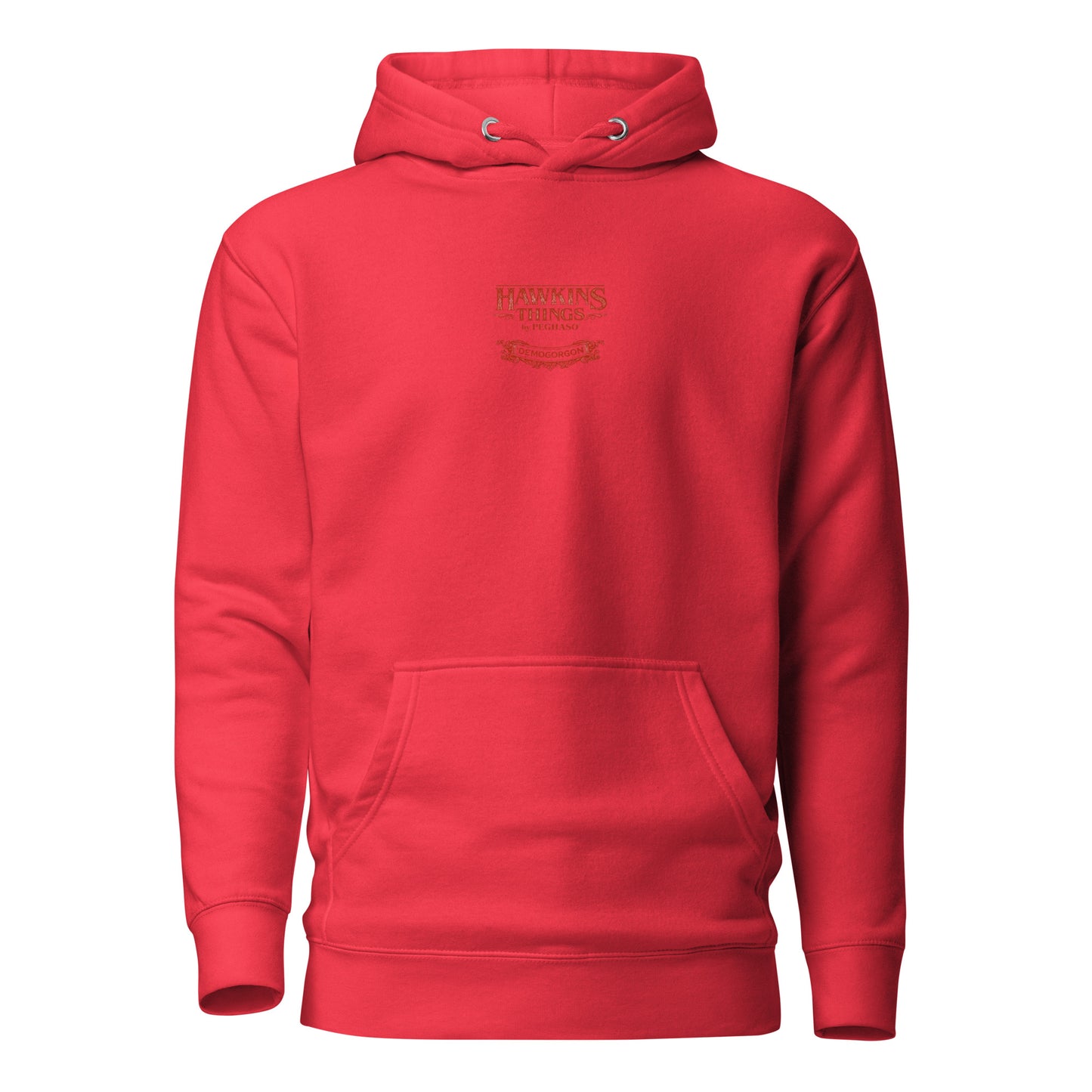 Sudadera roja premium con diseño artístico del Demogorgon de Stranger Things Peghaso