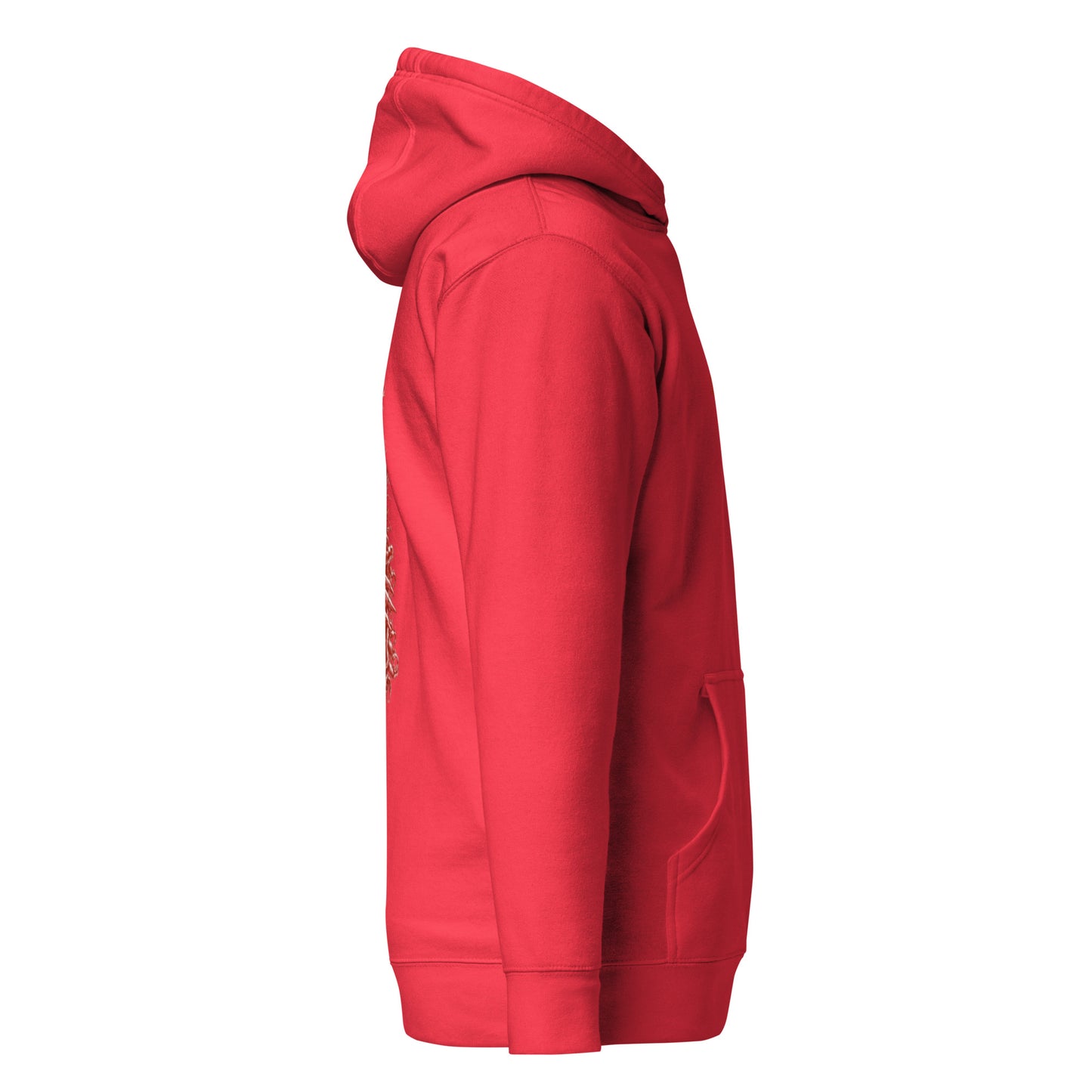 Product mockupSudadera roja premium con diseño artístico del Demogorgon de Stranger Things Peghaso