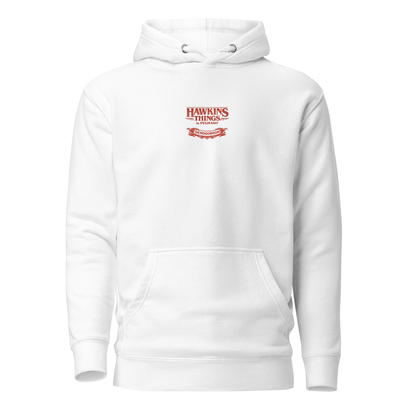 Sudadera negra premium con diseño artístico del Demogorgon de Stranger Things Peghaso.