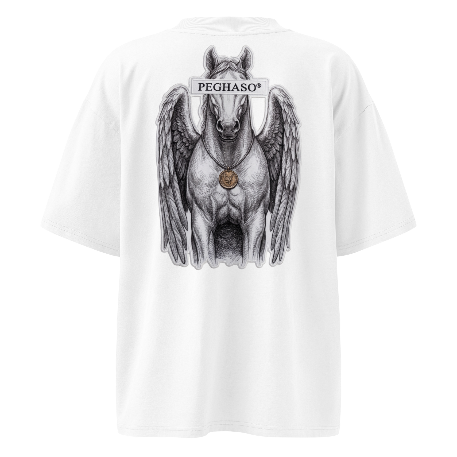 premium-white-oversized-shirt-mythological-pegaso-print-back-sustainable-luxury-fashion-peghaso