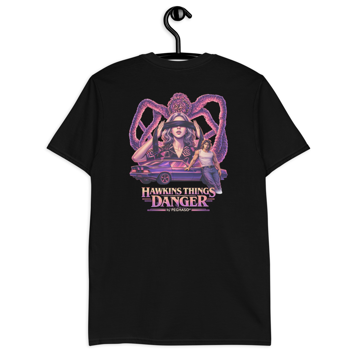 camiseta Diseño Eleven vs Billy con Monstruo Temporada 3 Camiseta Negra