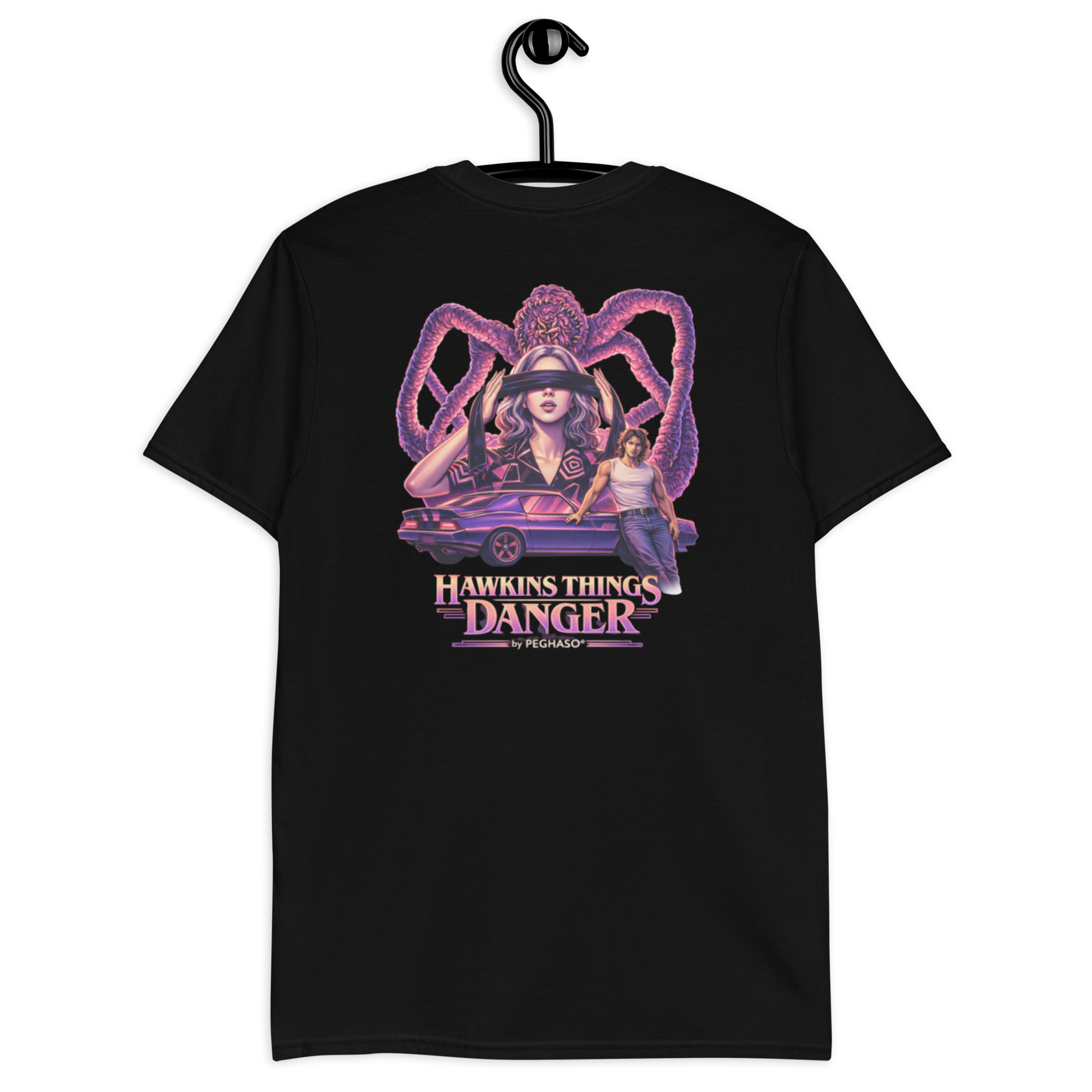 camiseta Diseño Eleven vs Billy con Monstruo Temporada 3 Camiseta Negra