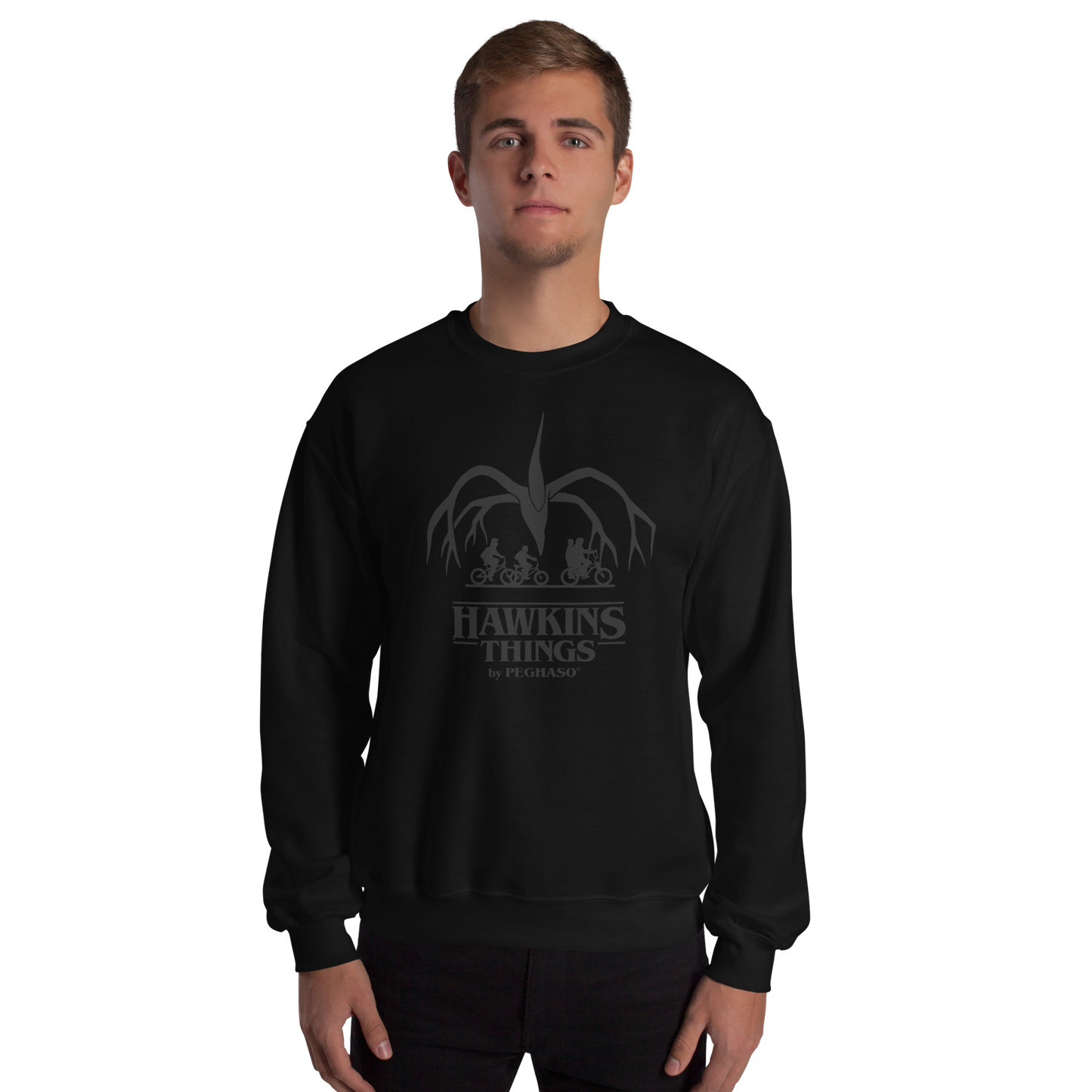 sudadera negra hombre demogorgon