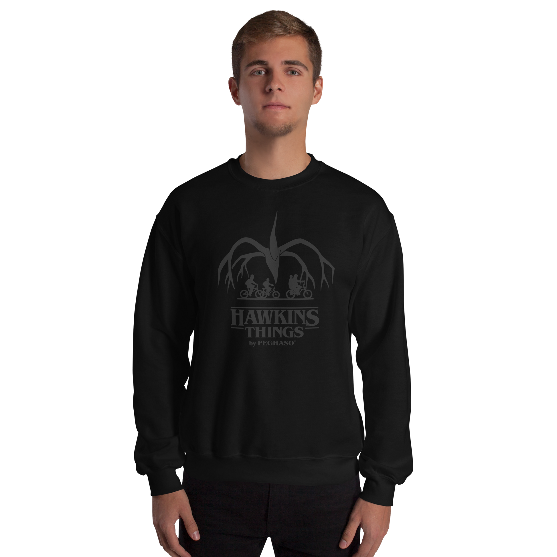 sudadera negra hombre demogorgon