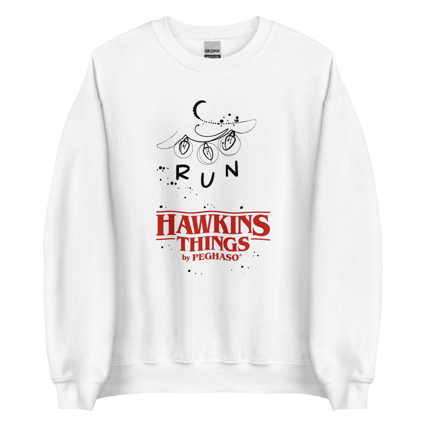 Ropa Hawkins Indiana sudadera blanca estilo años 80 colección Hawkins Things.