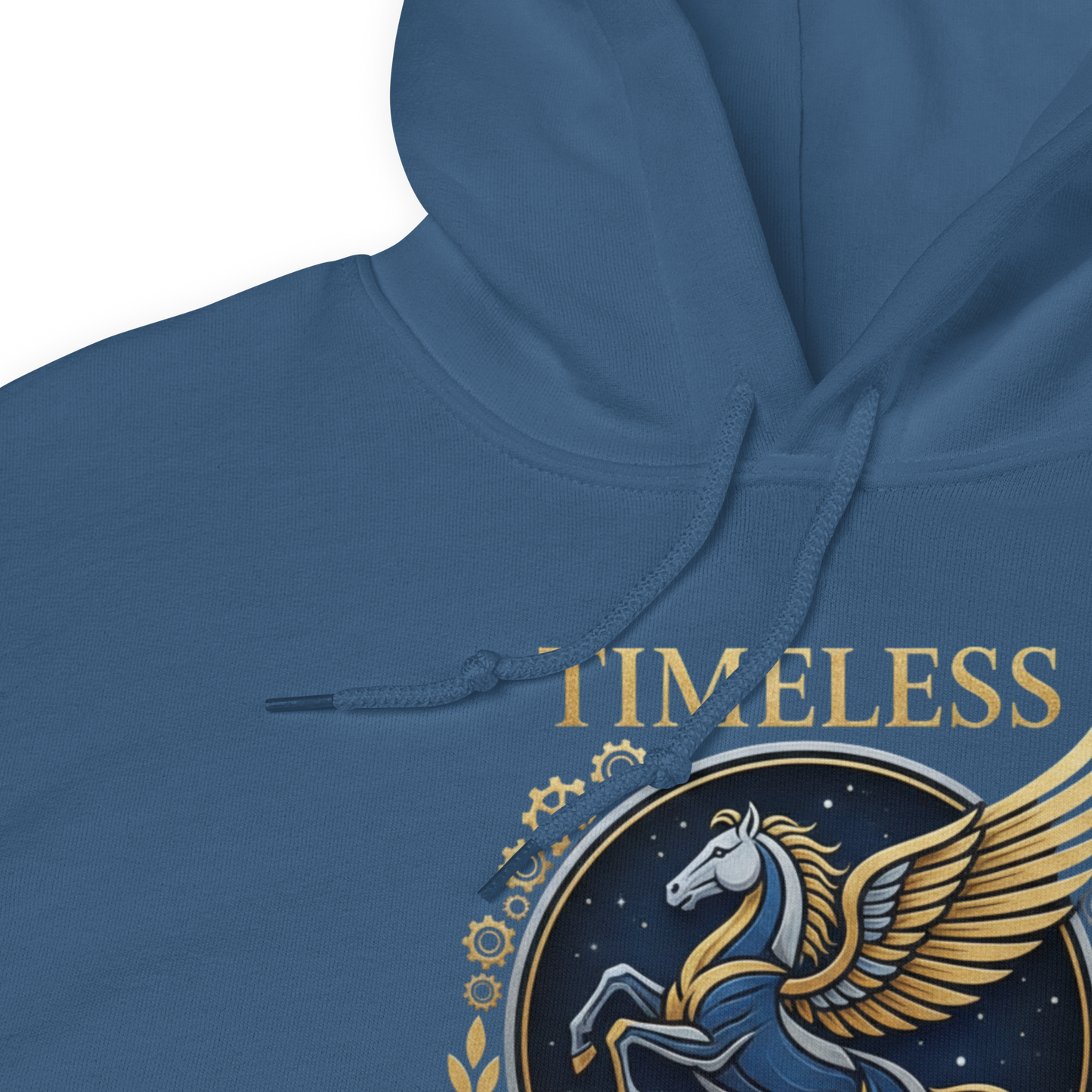 hoodie-peghaso-timeless-indigo-modelo-frontal-azul-sudadera-con-capucha