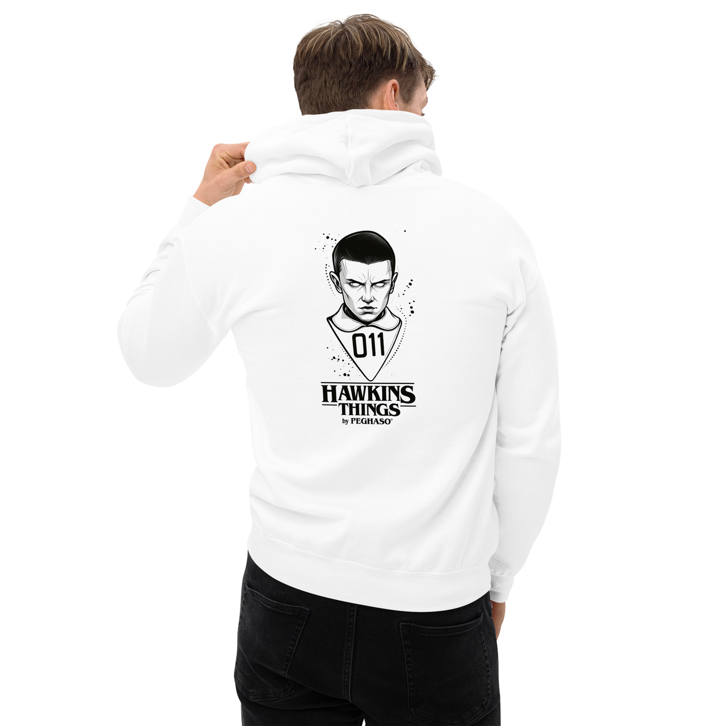 Sudadera hoodie premium 011 Once Eleven diseño exclusivo PEGHASO.
