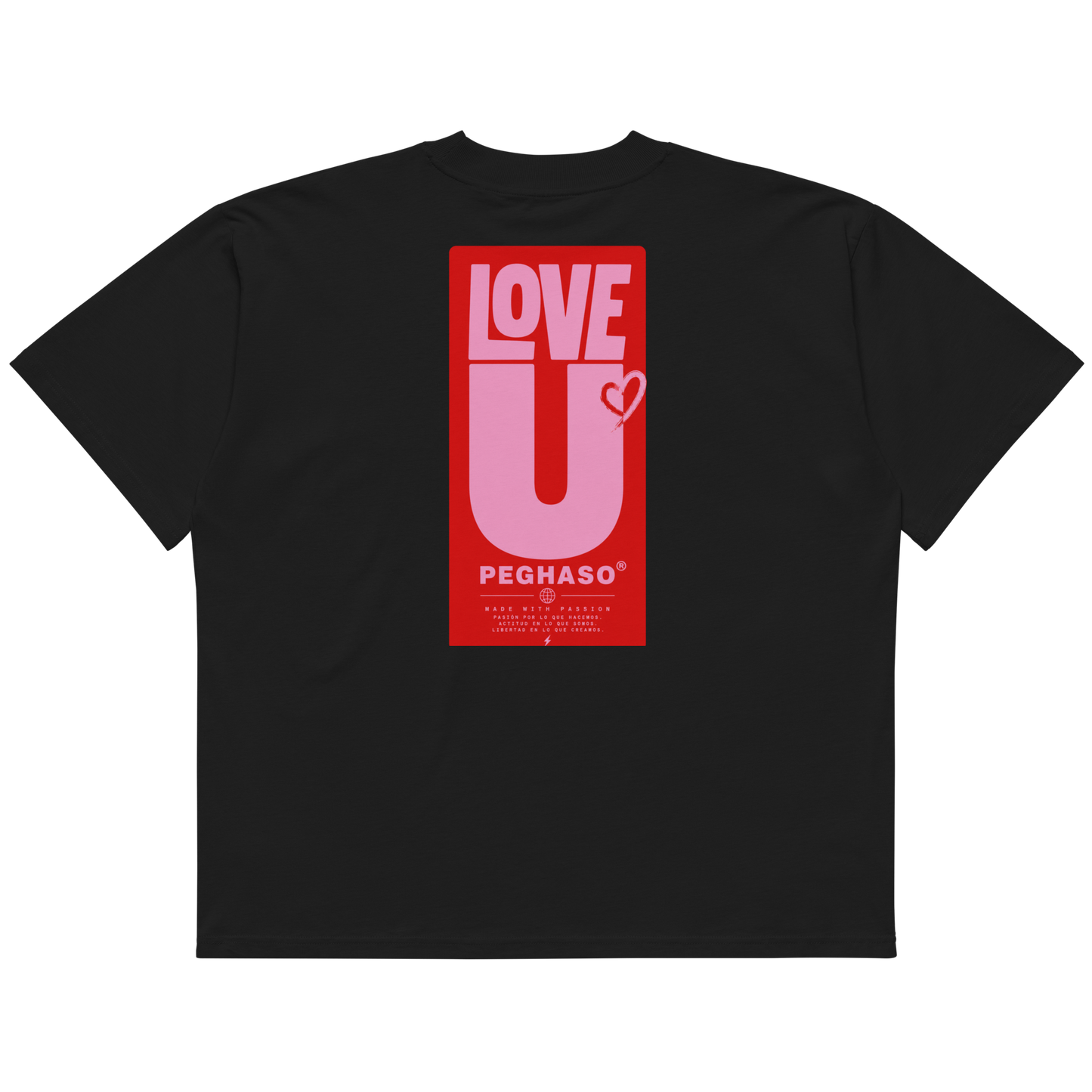 Camiseta Oversize "I LOVE U" de PEGHASO - Diseño Gráfico Exclusivo