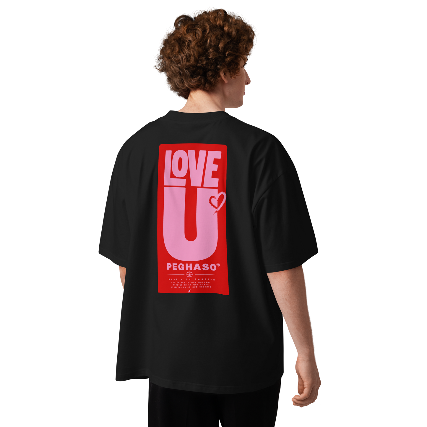 Camiseta Oversize "I LOVE U" de PEGHASO - Diseño Gráfico Exclusivo