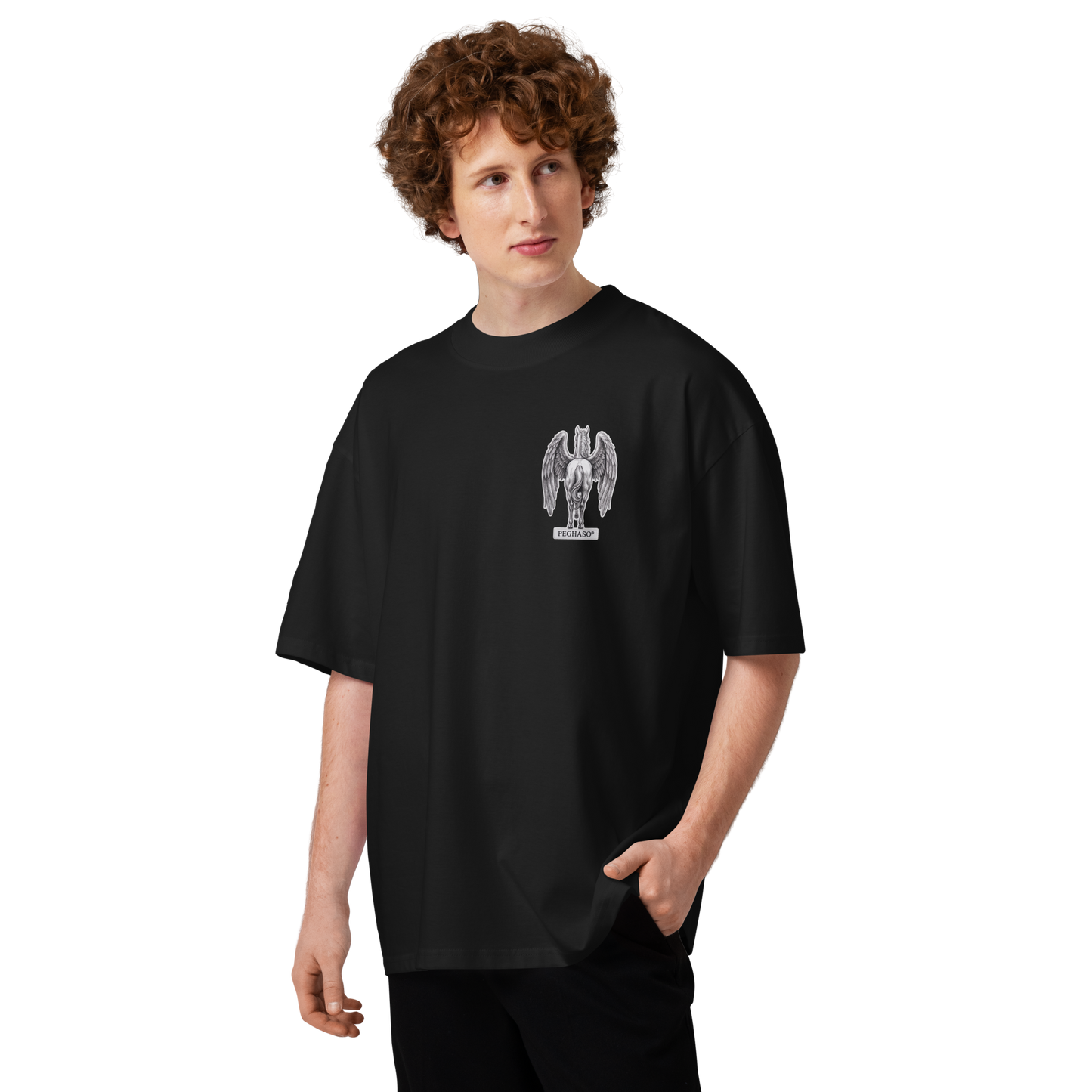 Camiseta Oversize corte Boxy Fit "Pegaso Mythic" – Streetwear de Alta Gama