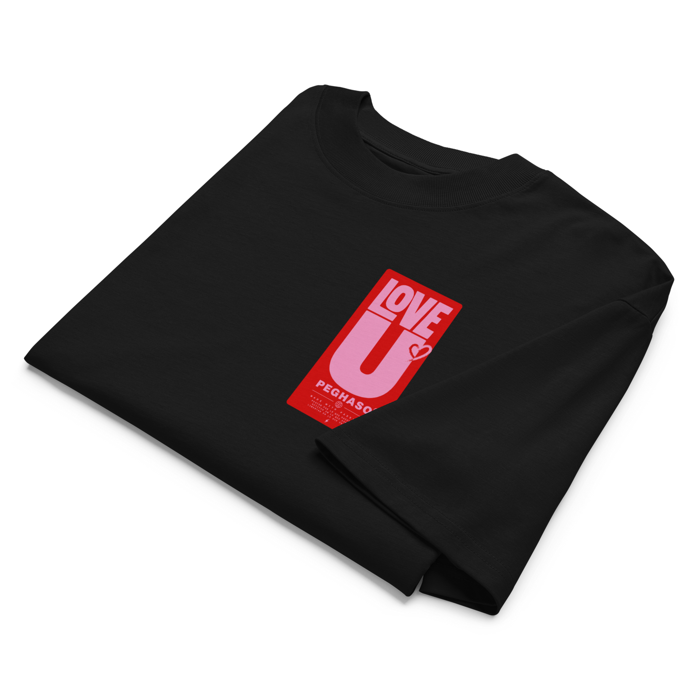 Camiseta Oversize "I LOVE U" de PEGHASO - Diseño Gráfico Exclusivo