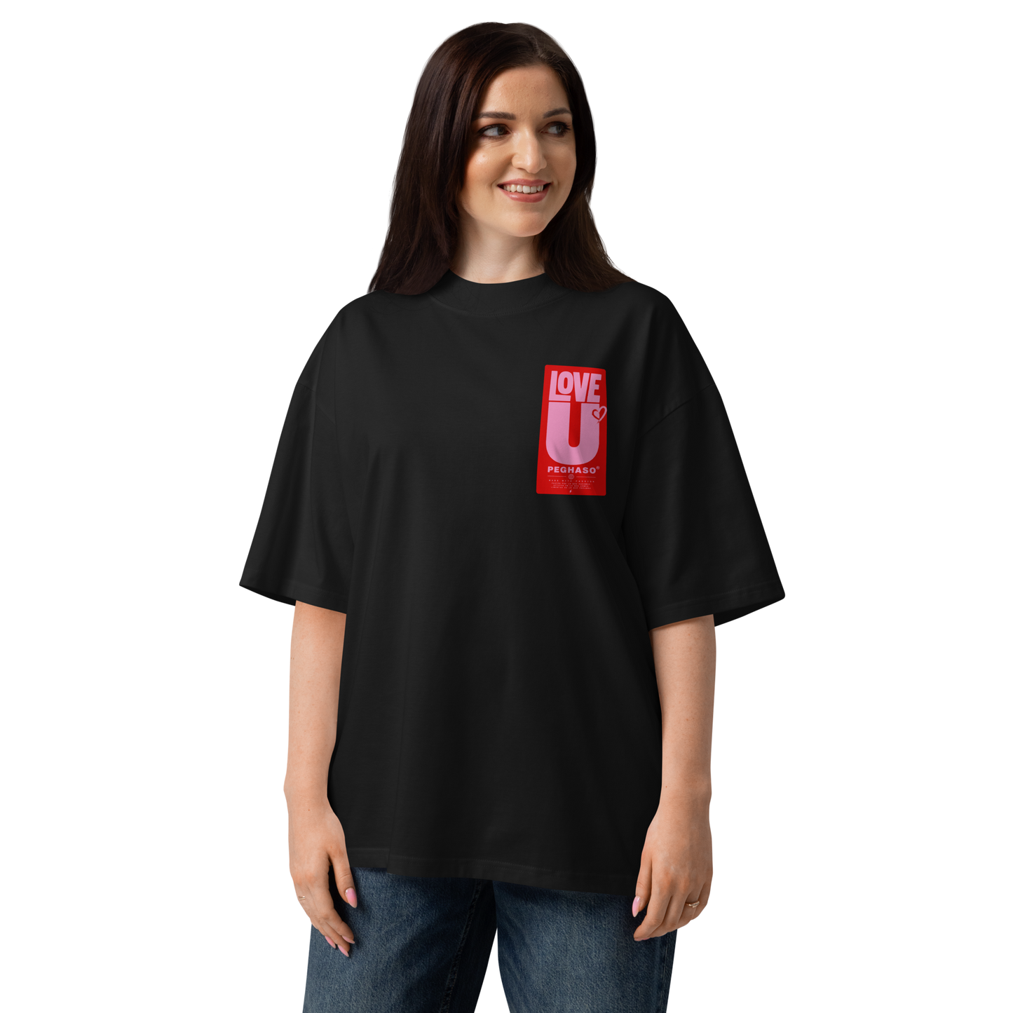 Camiseta Oversize "I LOVE U" de PEGHASO - Diseño Gráfico Exclusivo
