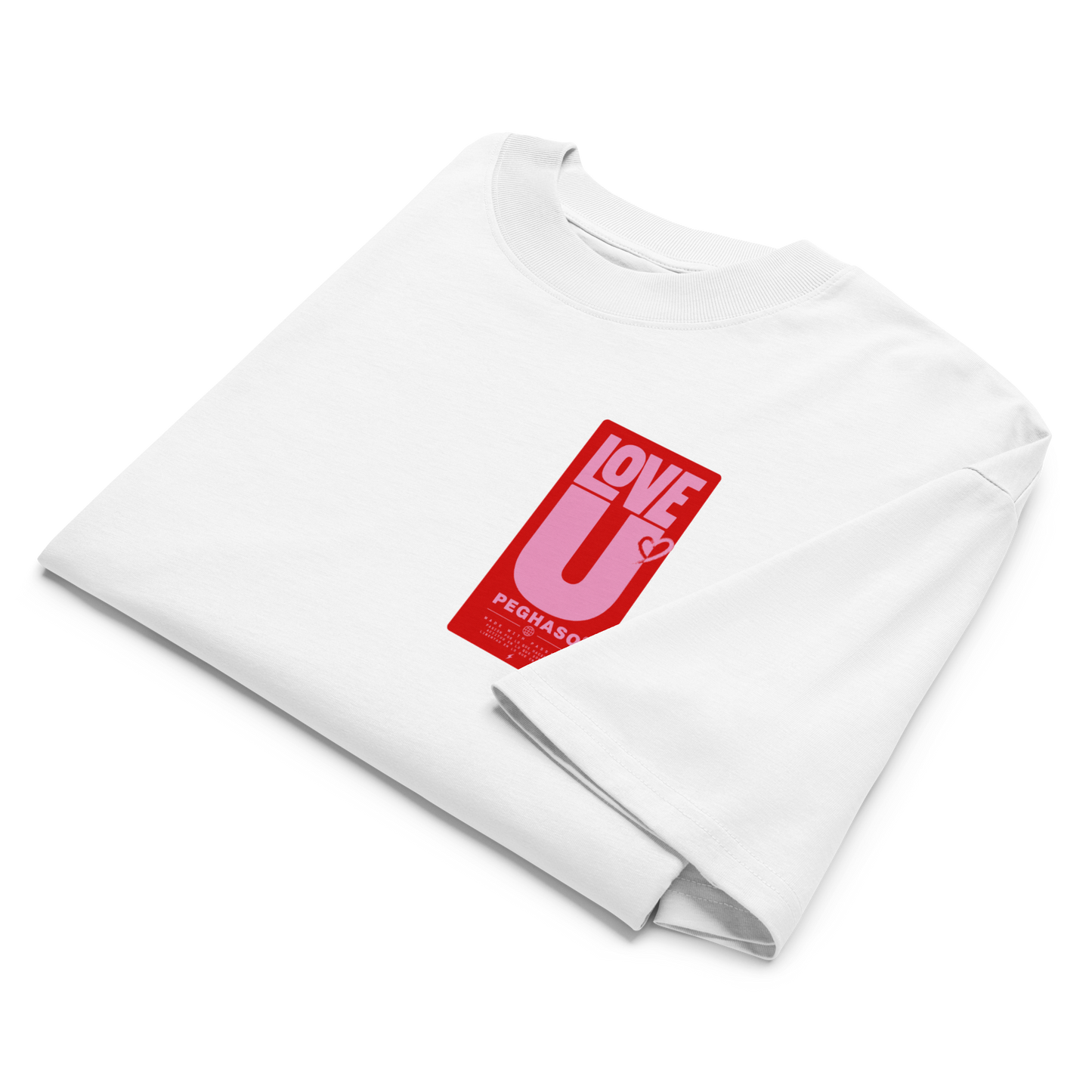 Camiseta Oversize "I LOVE U" de PEGHASO - Diseño Gráfico Exclusivo