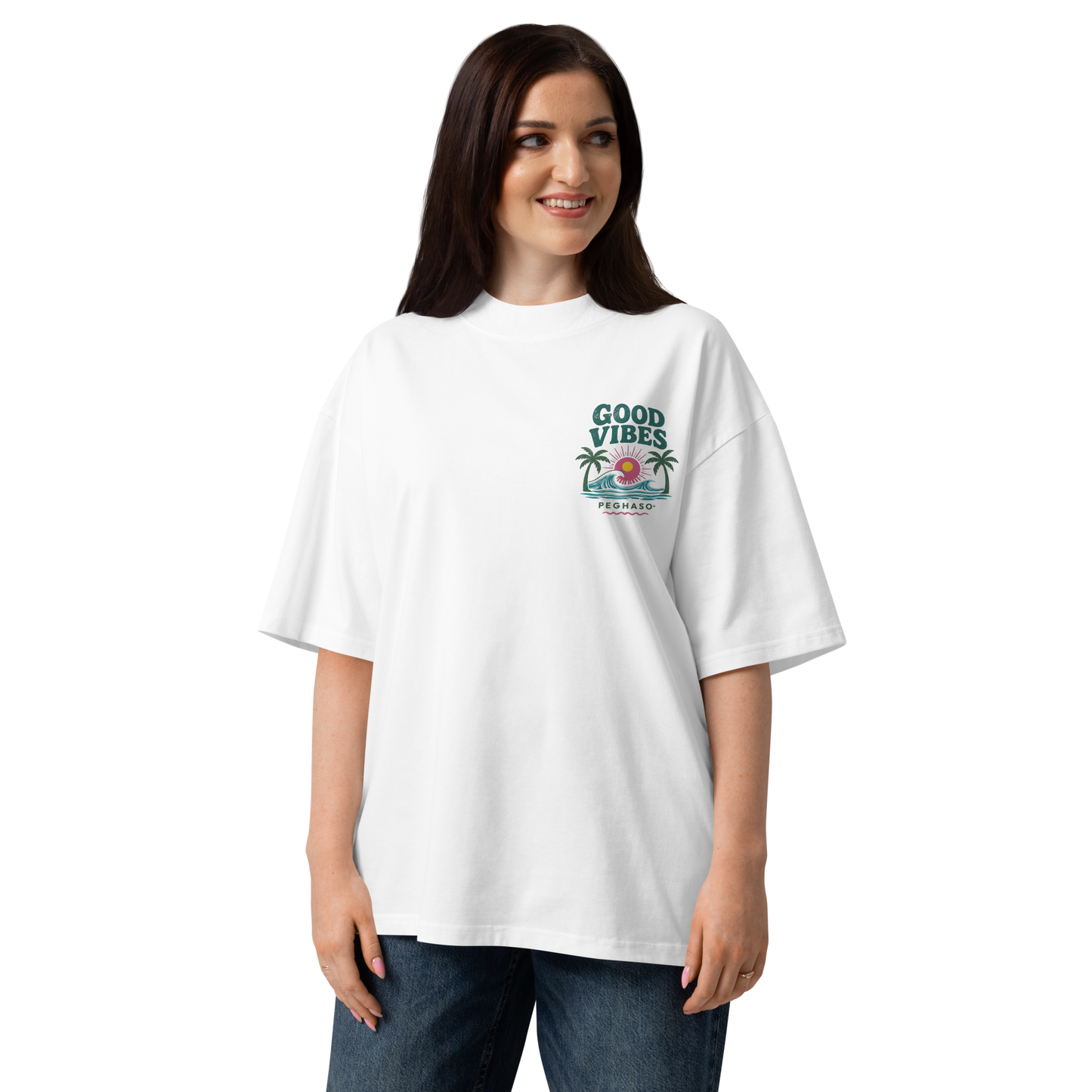 Camiseta Oversize Good Vibes 2.0 Verano 2026 | Streetwear Unisex PEGHASO