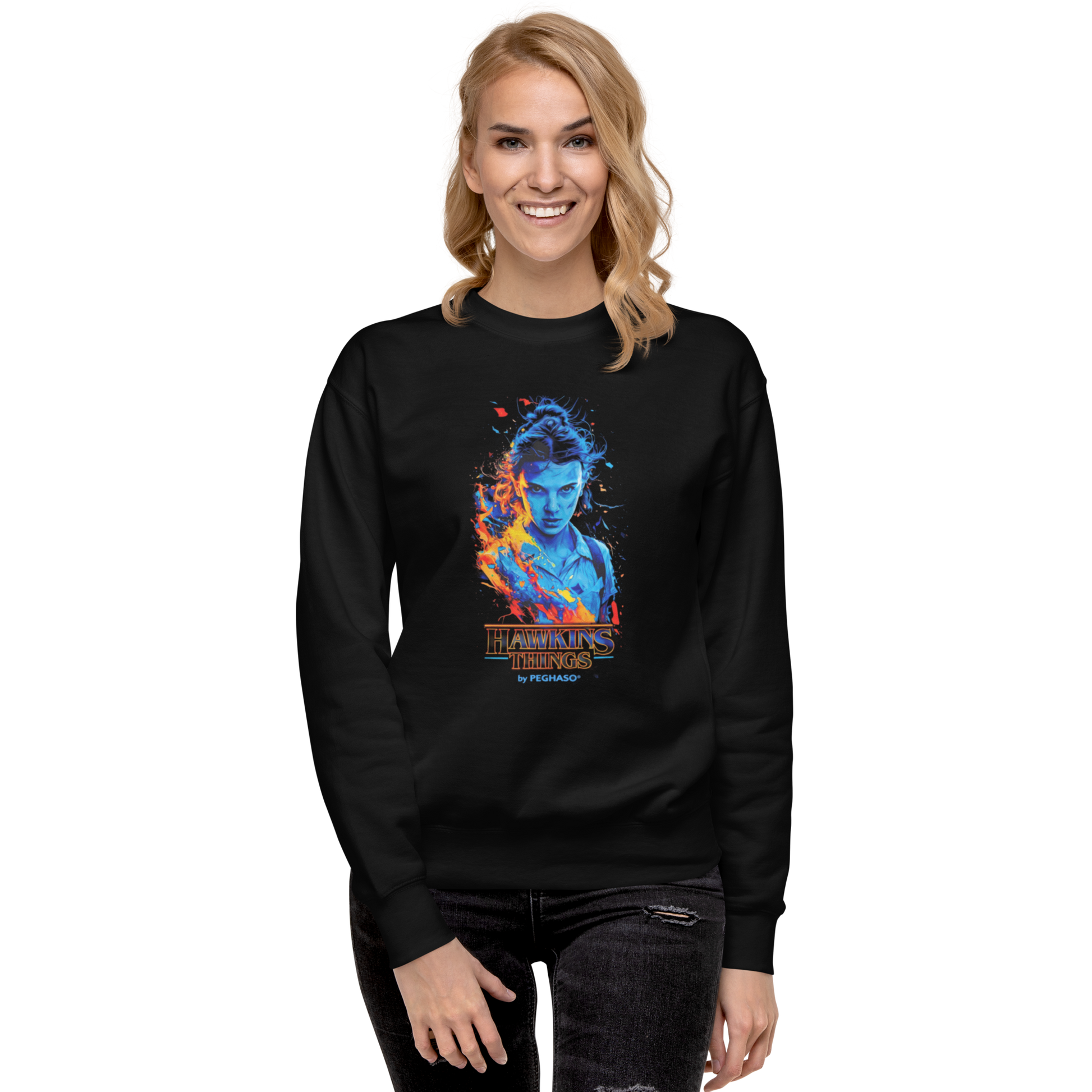 Sudadera negra 011 Once Eleven Stranger Things colección PEGHASO.