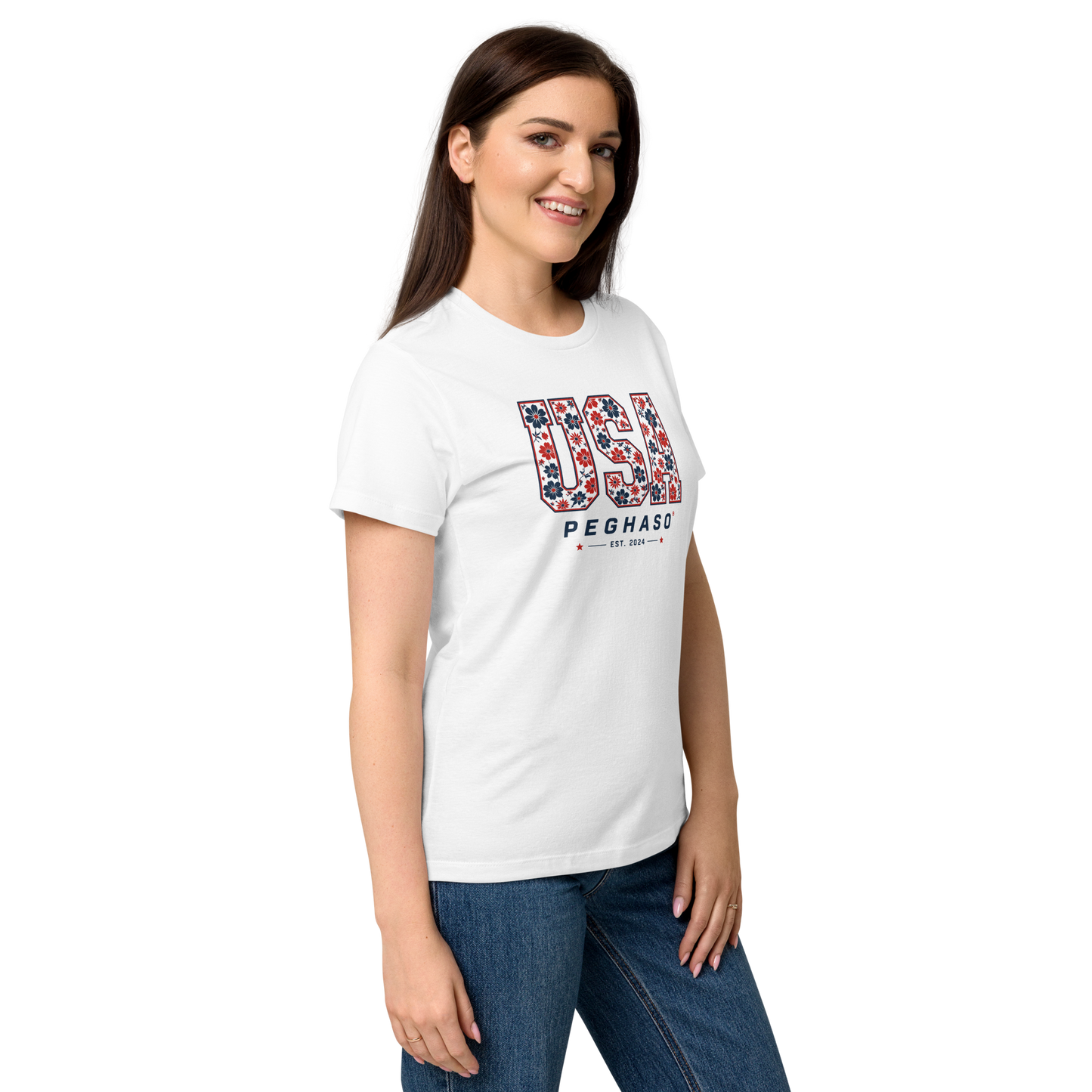 white-womens-tshirt-floral-usa-graphic-softstyle-cotton-casual-summer-top-peghaso
