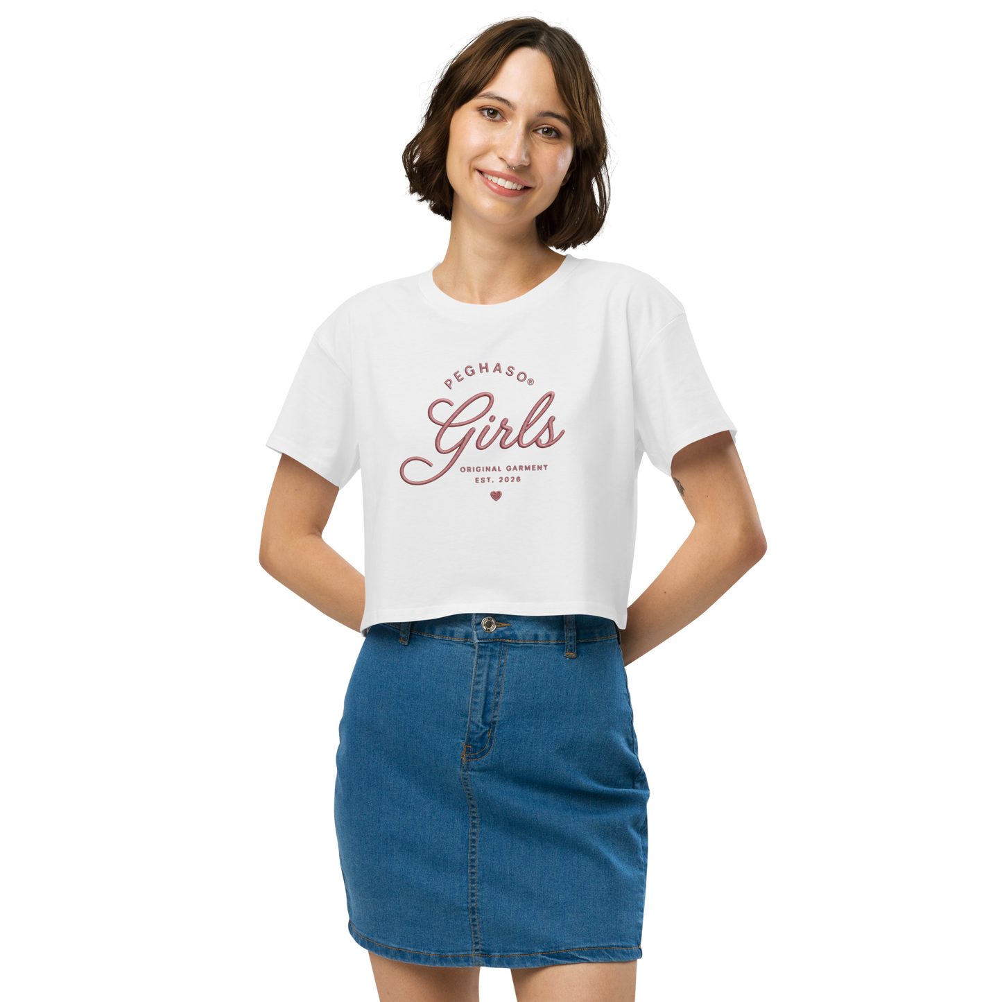 Crop Top Surfero "GIRLS PEGHASO RETRO" – Estilo California 70s