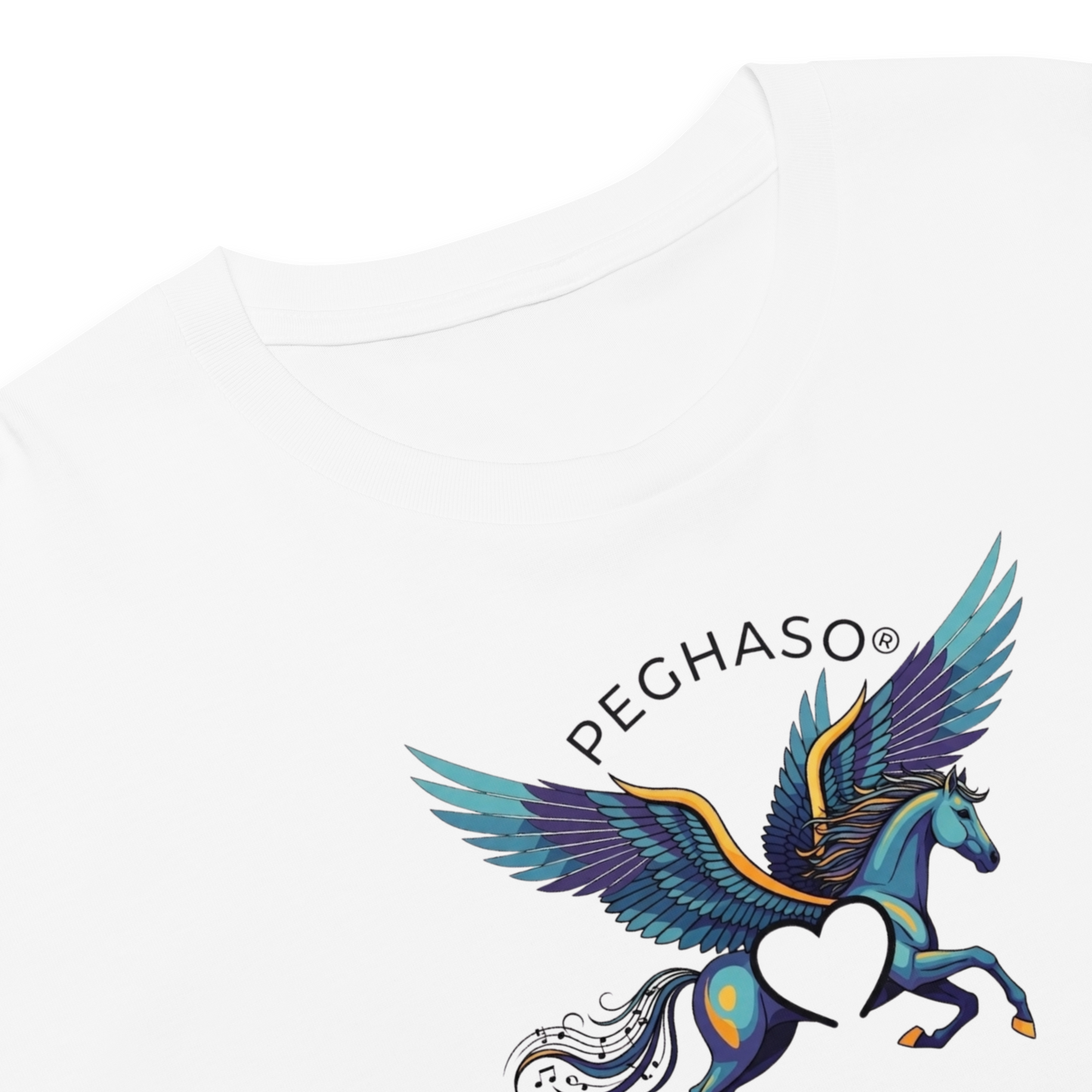 Camiseta Crop Top Blanco Mujer Aesthetic Pegaso Mitológico – PEGHASO