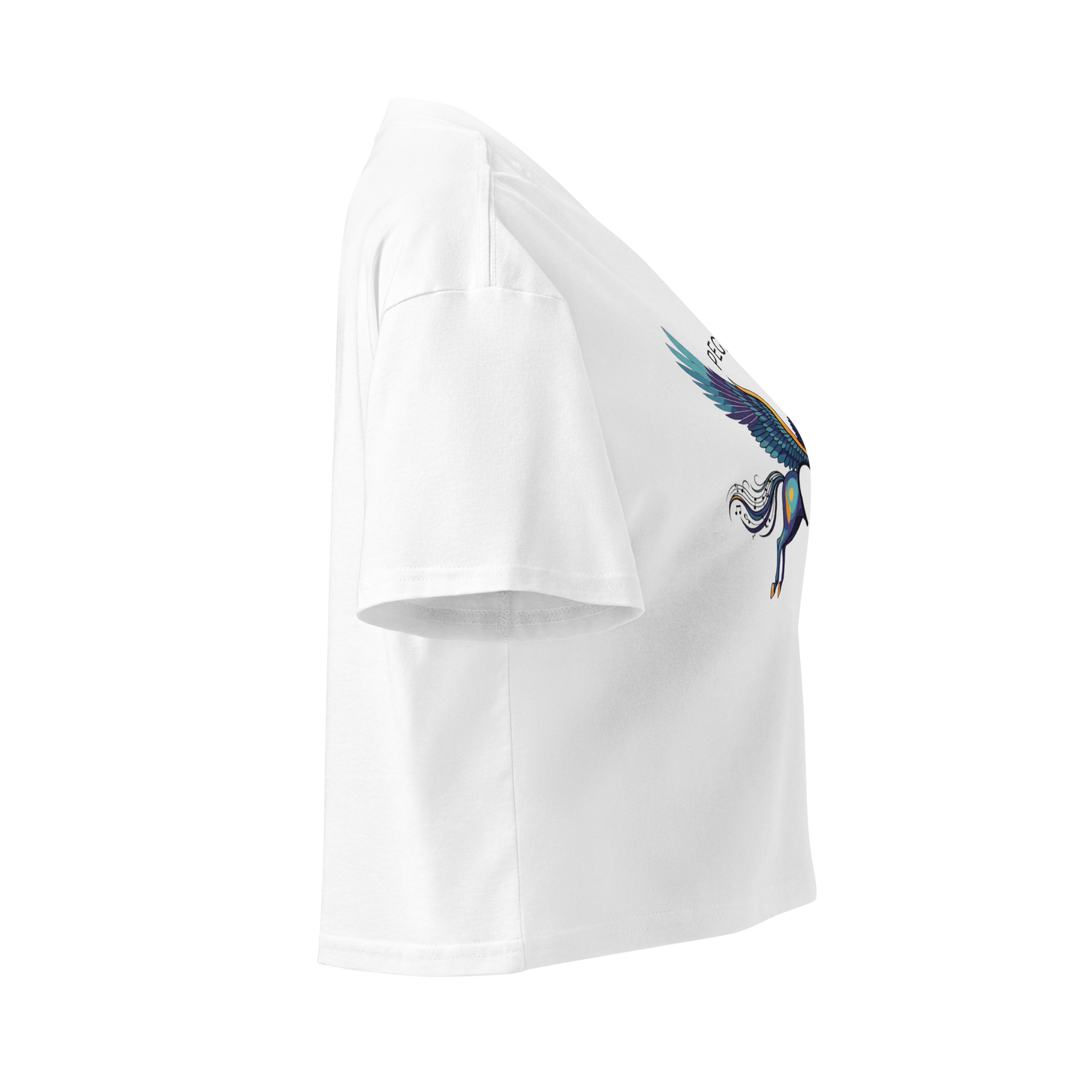 Camiseta Crop Top Blanco Mujer Aesthetic Pegaso Mitológico – PEGHASO